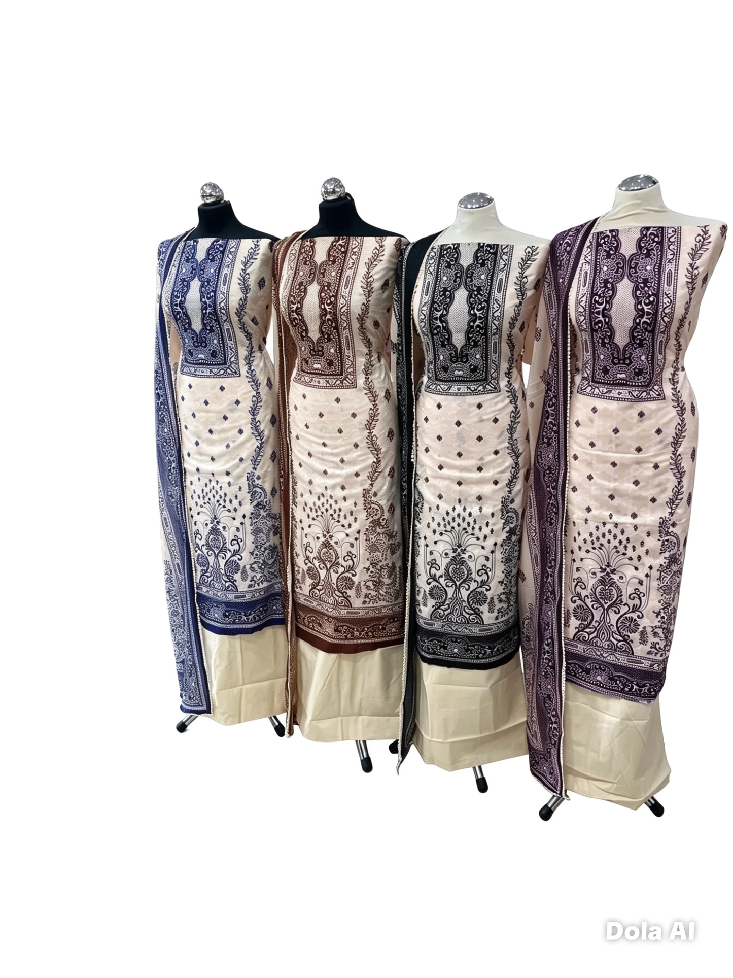 Digital Print Embroidered Cotton