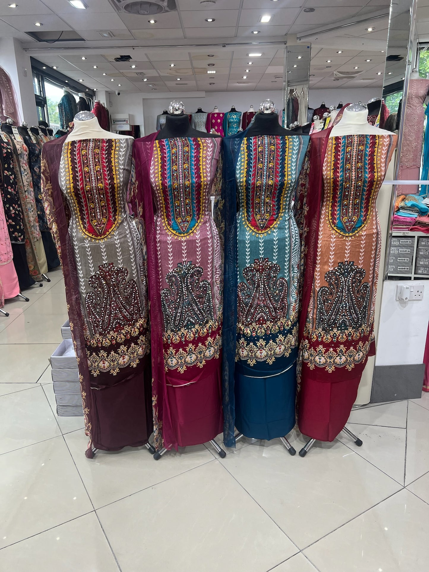 Embellished Digital Print Crepe
