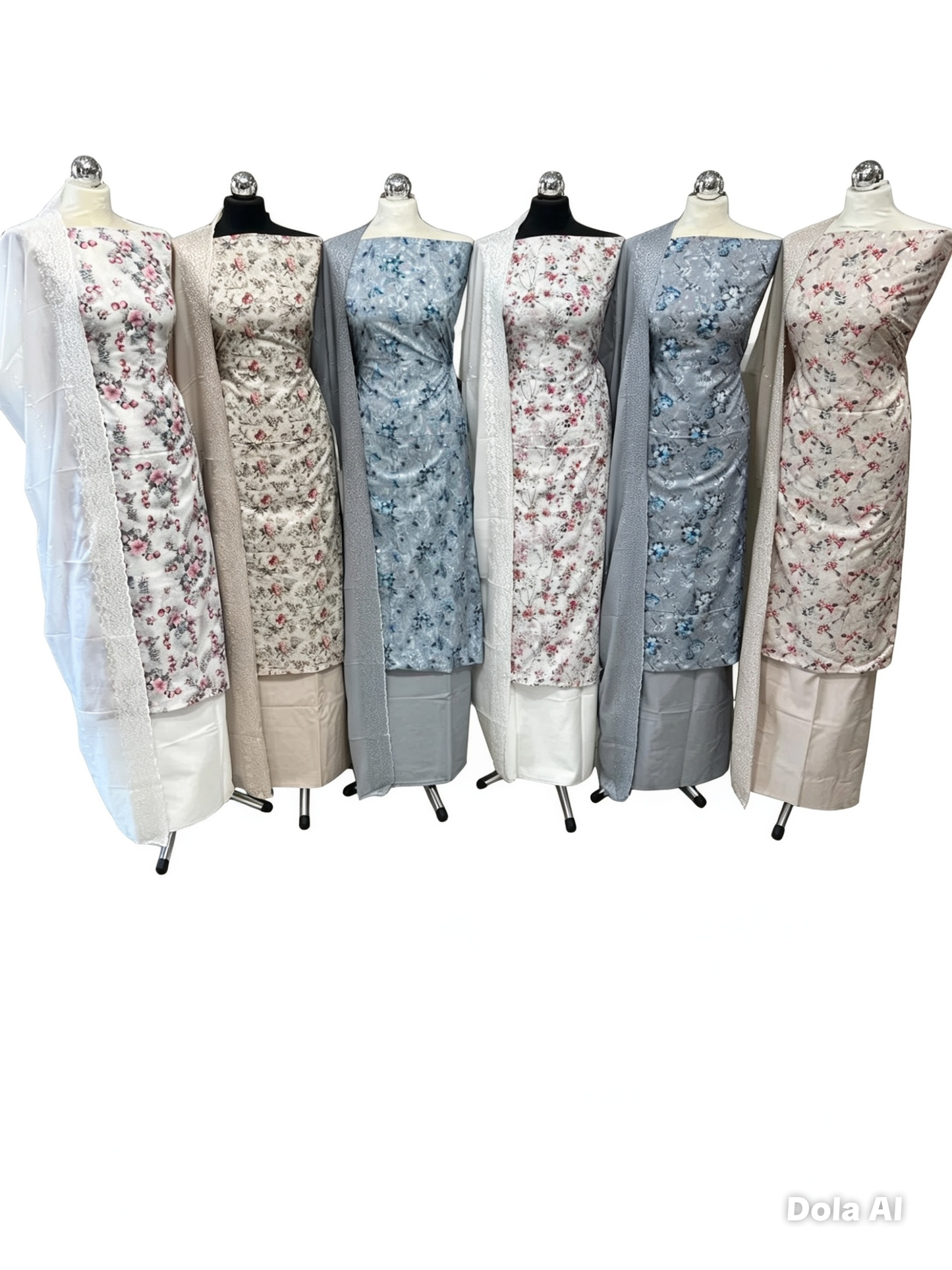 Floral Embroidered Digital Print Cotton
