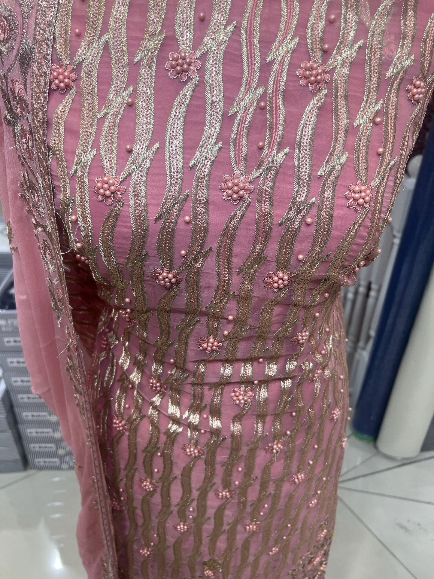 Embroidered & Embellished Chiffon Organza