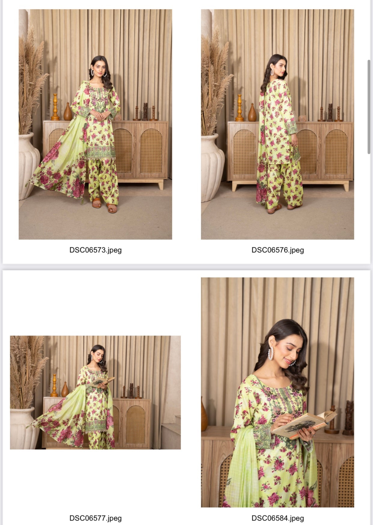 Farashy Shalwar Iznik Inspired Summer/Spring Lawn- Neon Green Floral