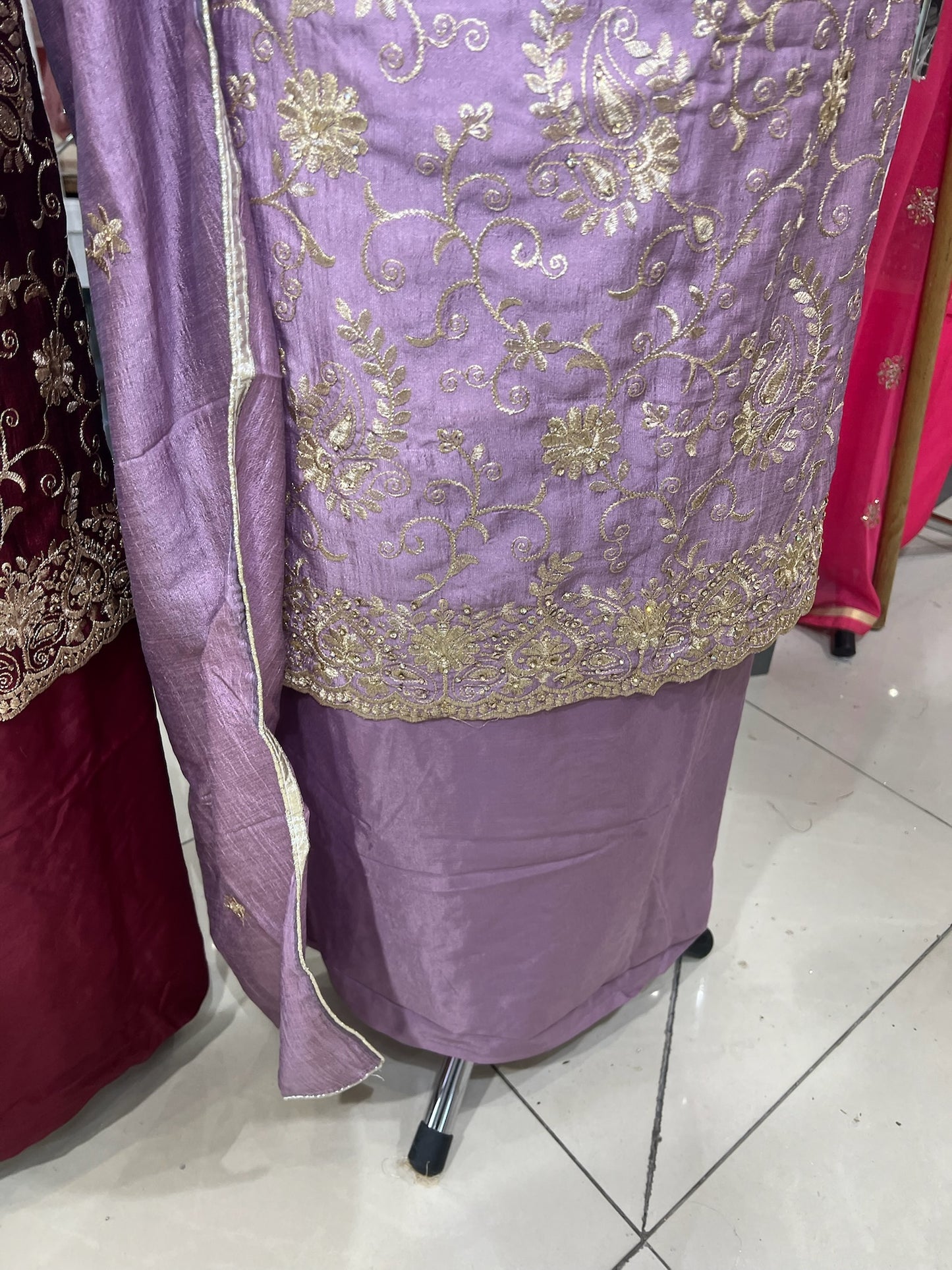Embroidered Raw Silk