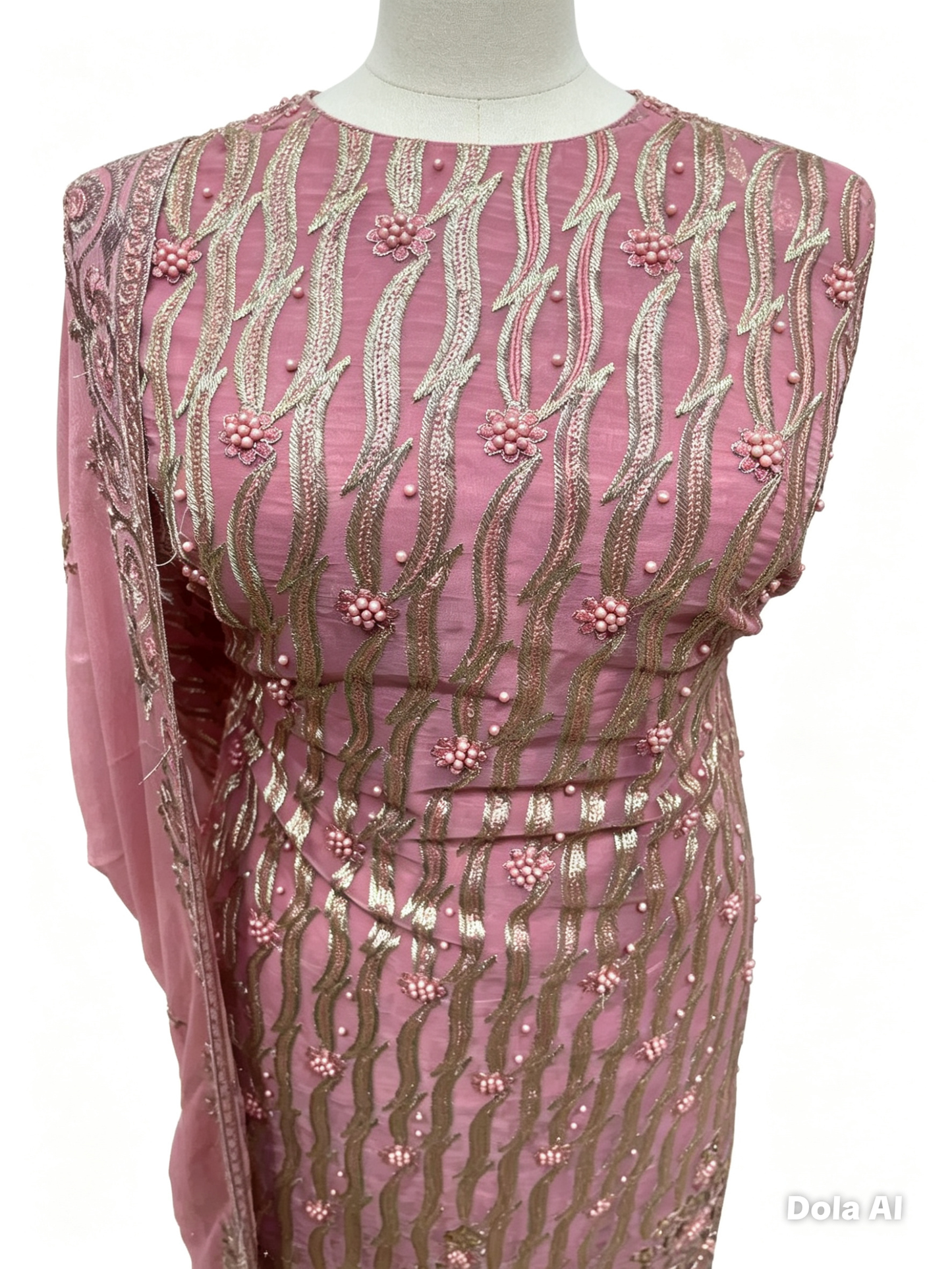Embroidered & Embellished Chiffon Organza