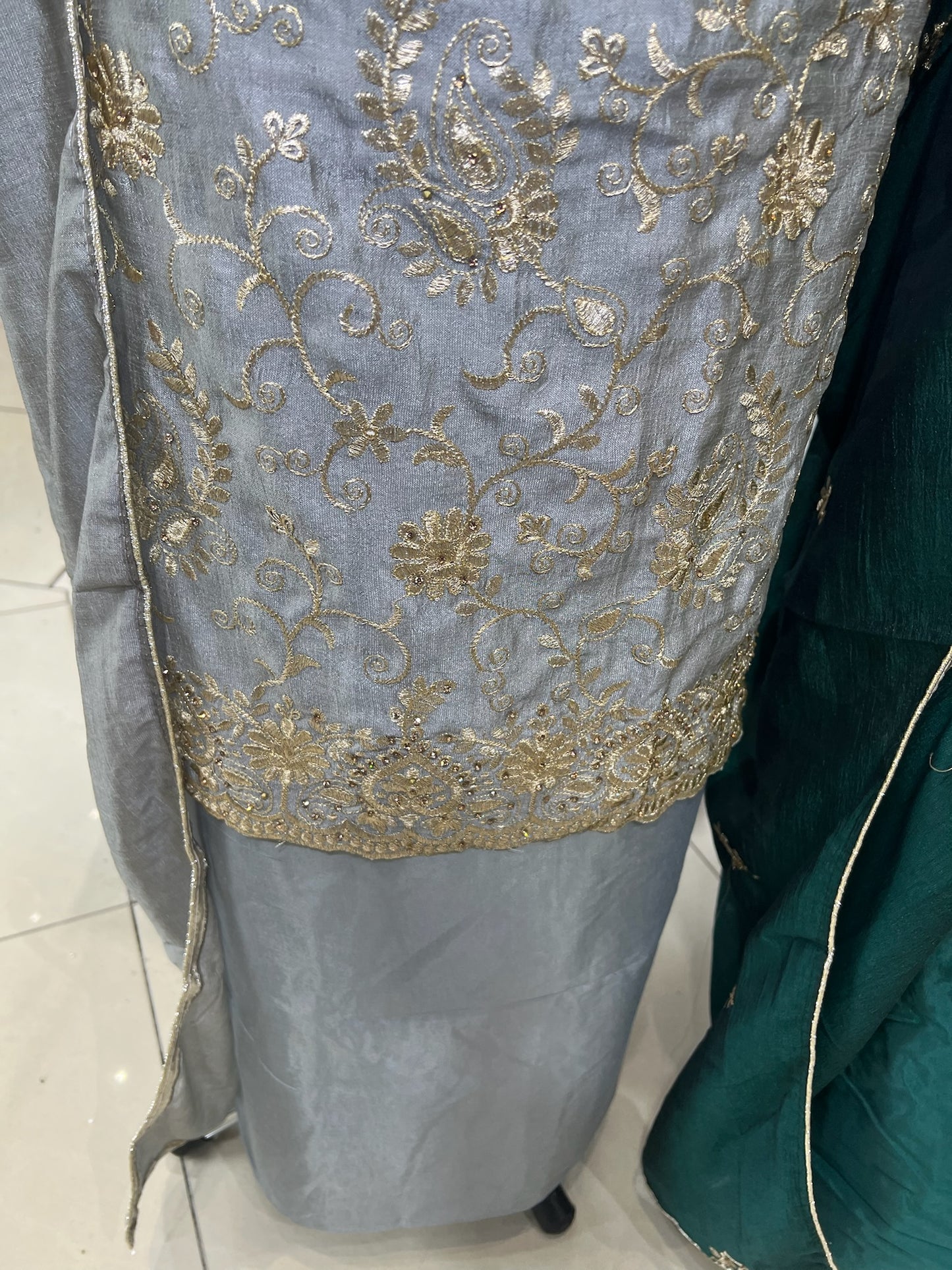 Embroidered Raw Silk