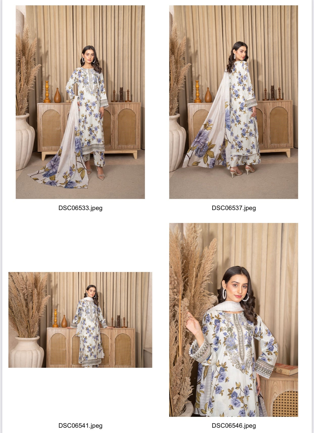 Iznik Inspired Summer/Spring Lawn- White Floral