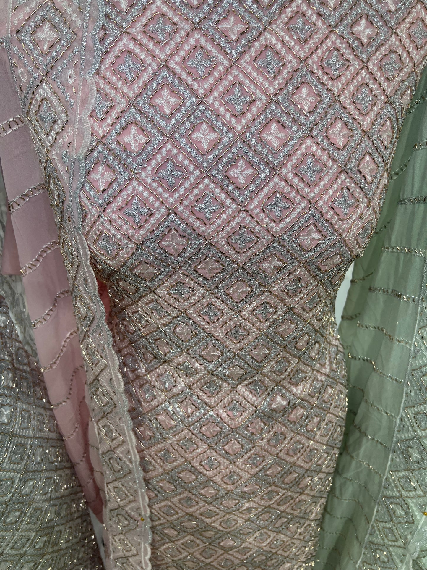 Embroidered Georgette — Thread Embroidery & Embroidered Dupatta