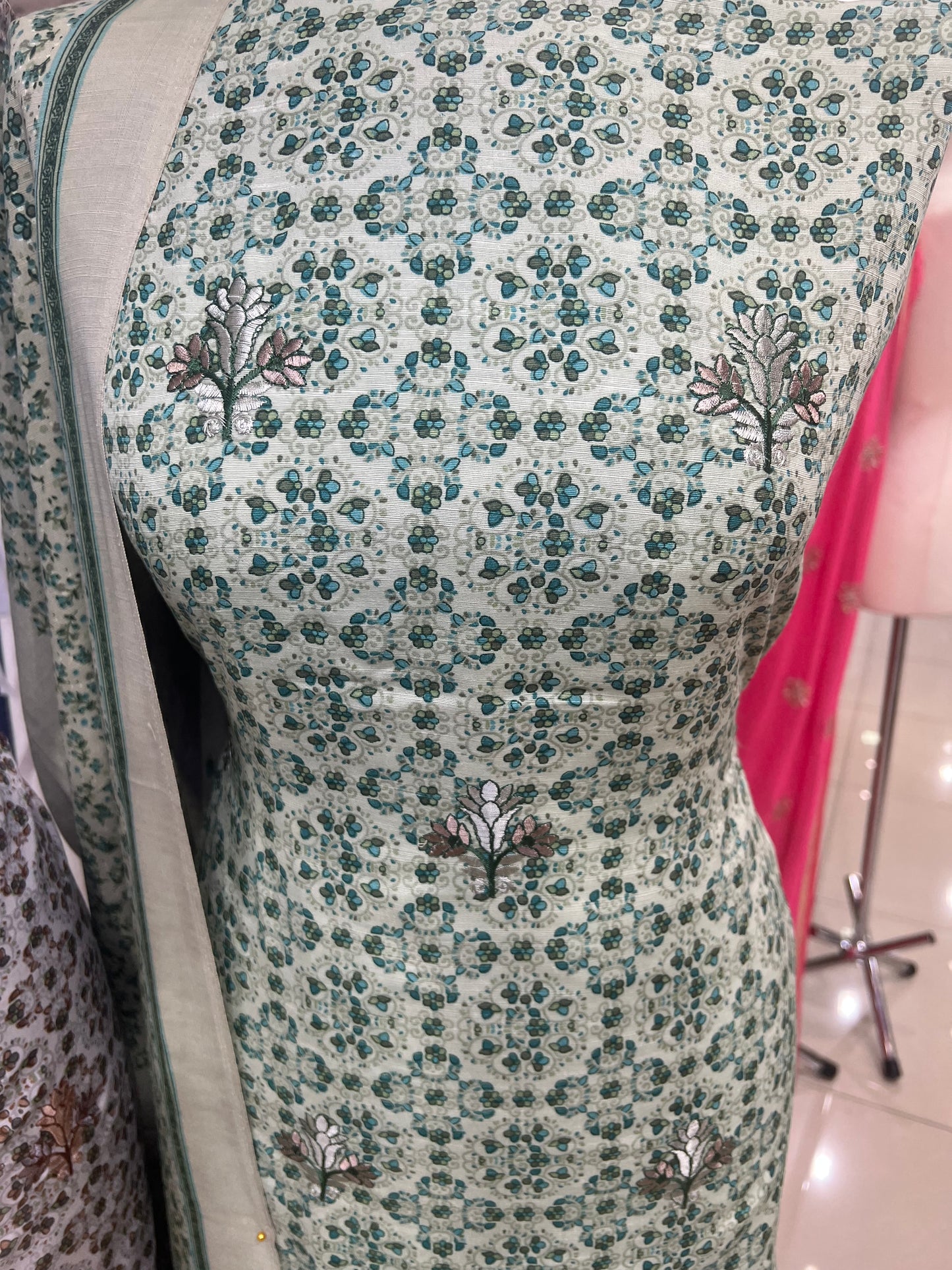 Digtial Print Alpine With Thread Embroidery