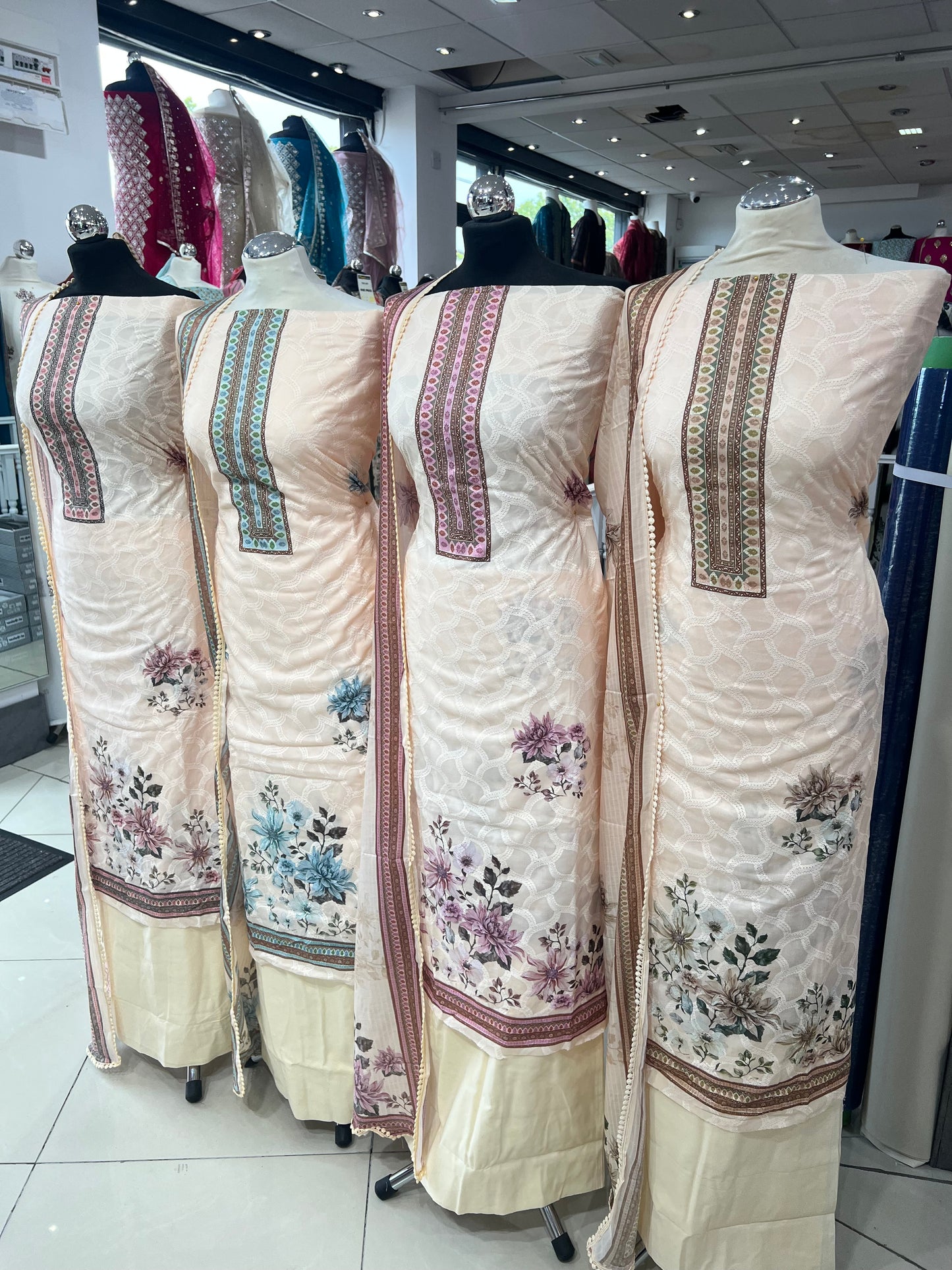 Digital Print Embroidered Cotton