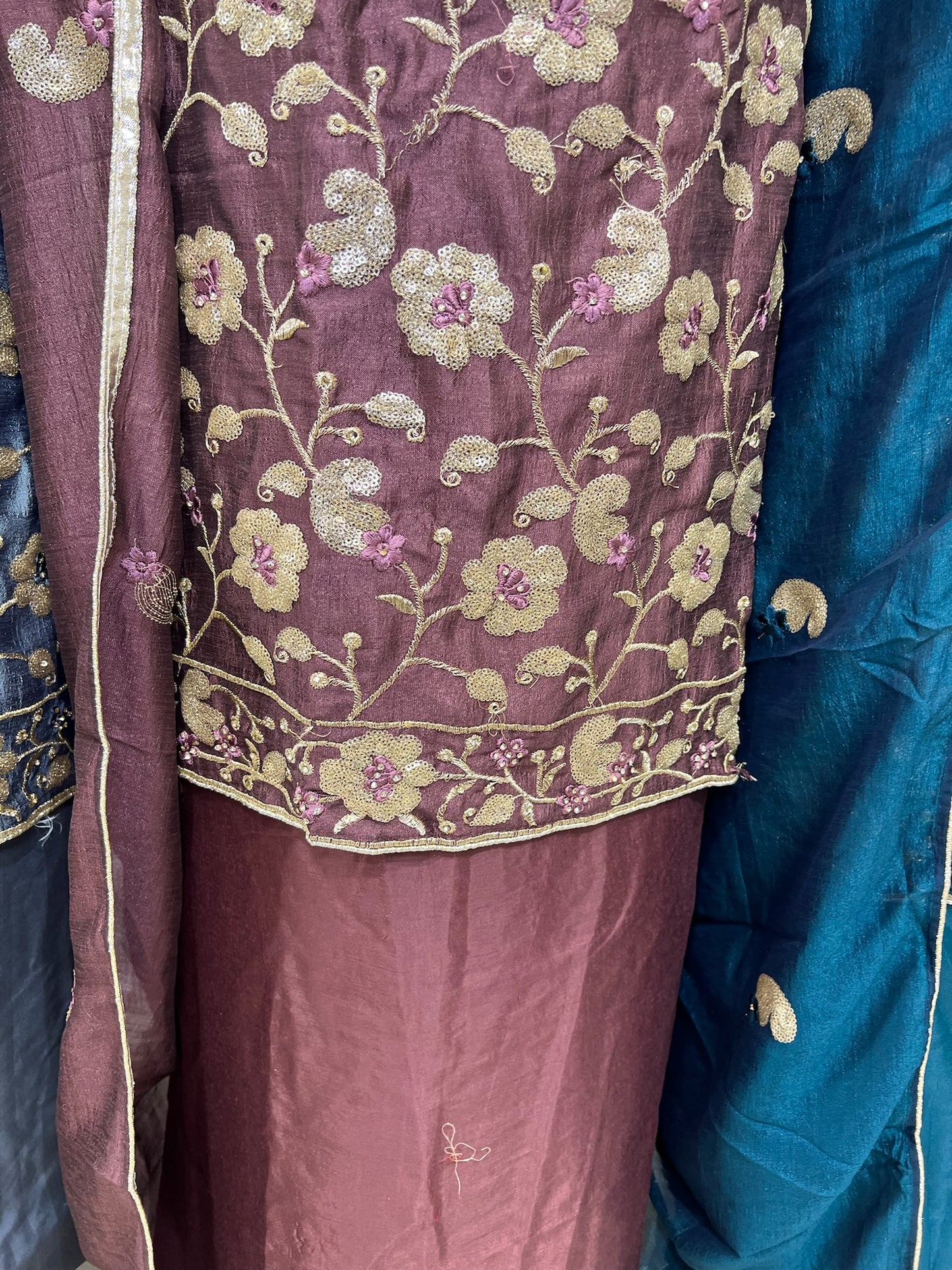 Embroidered Raw Silk