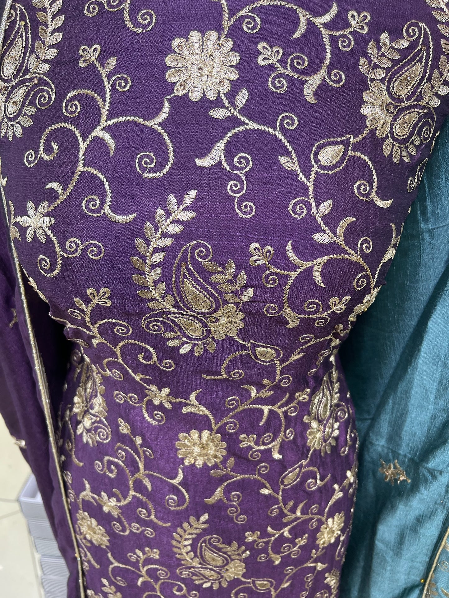 Embroidered Raw Silk