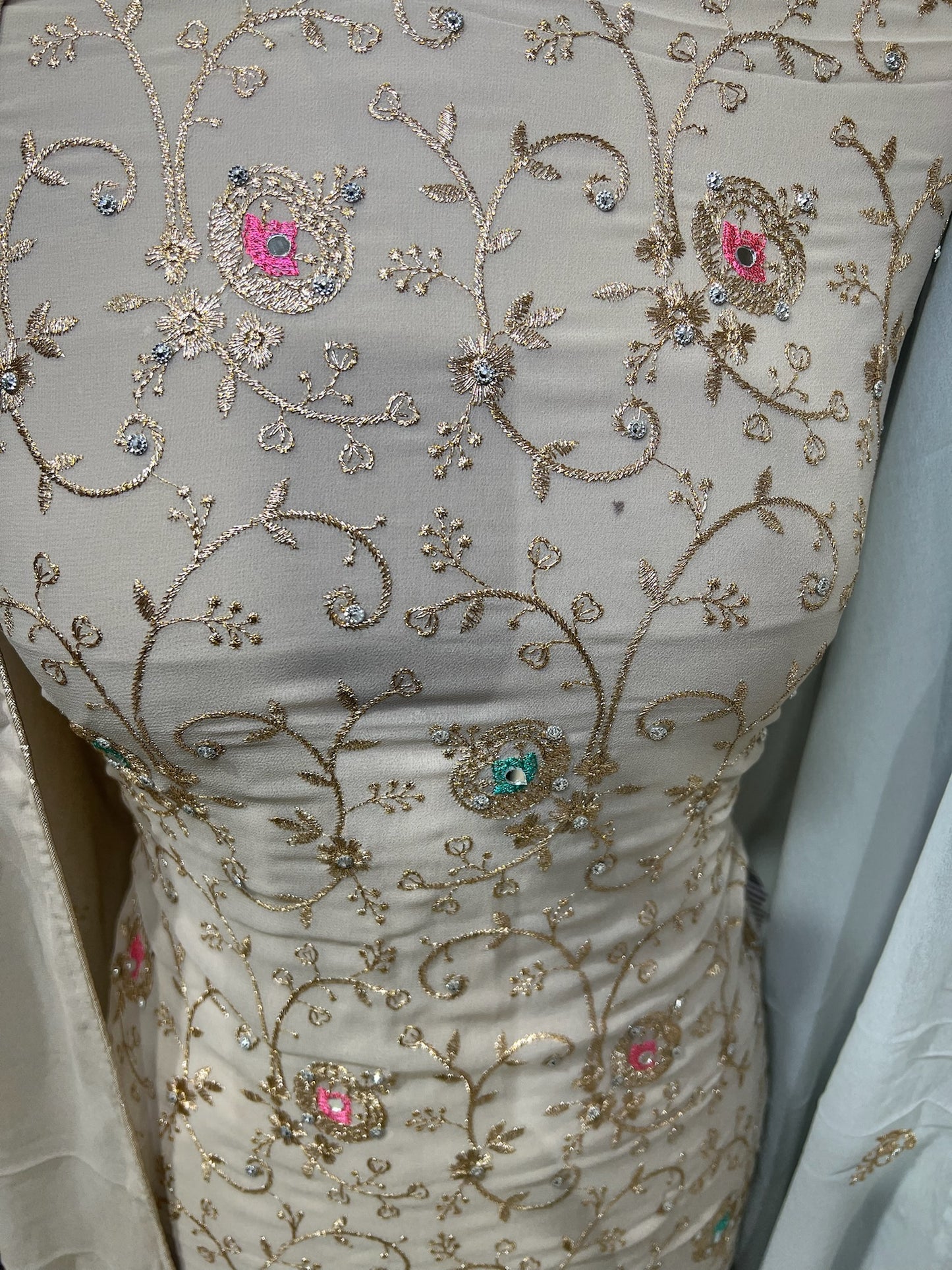 Georgette Suits with Thread Embroidery & Embellishments