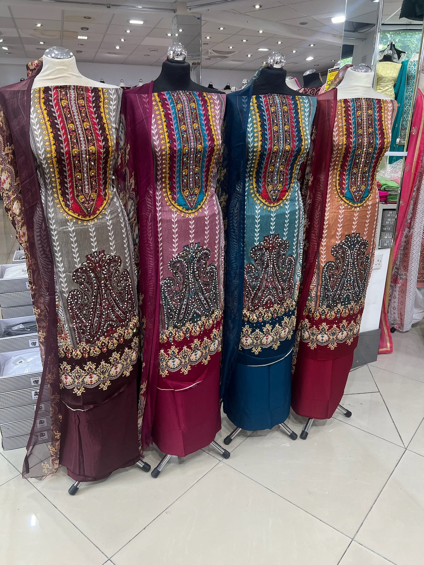Embellished Digital Print Crepe
