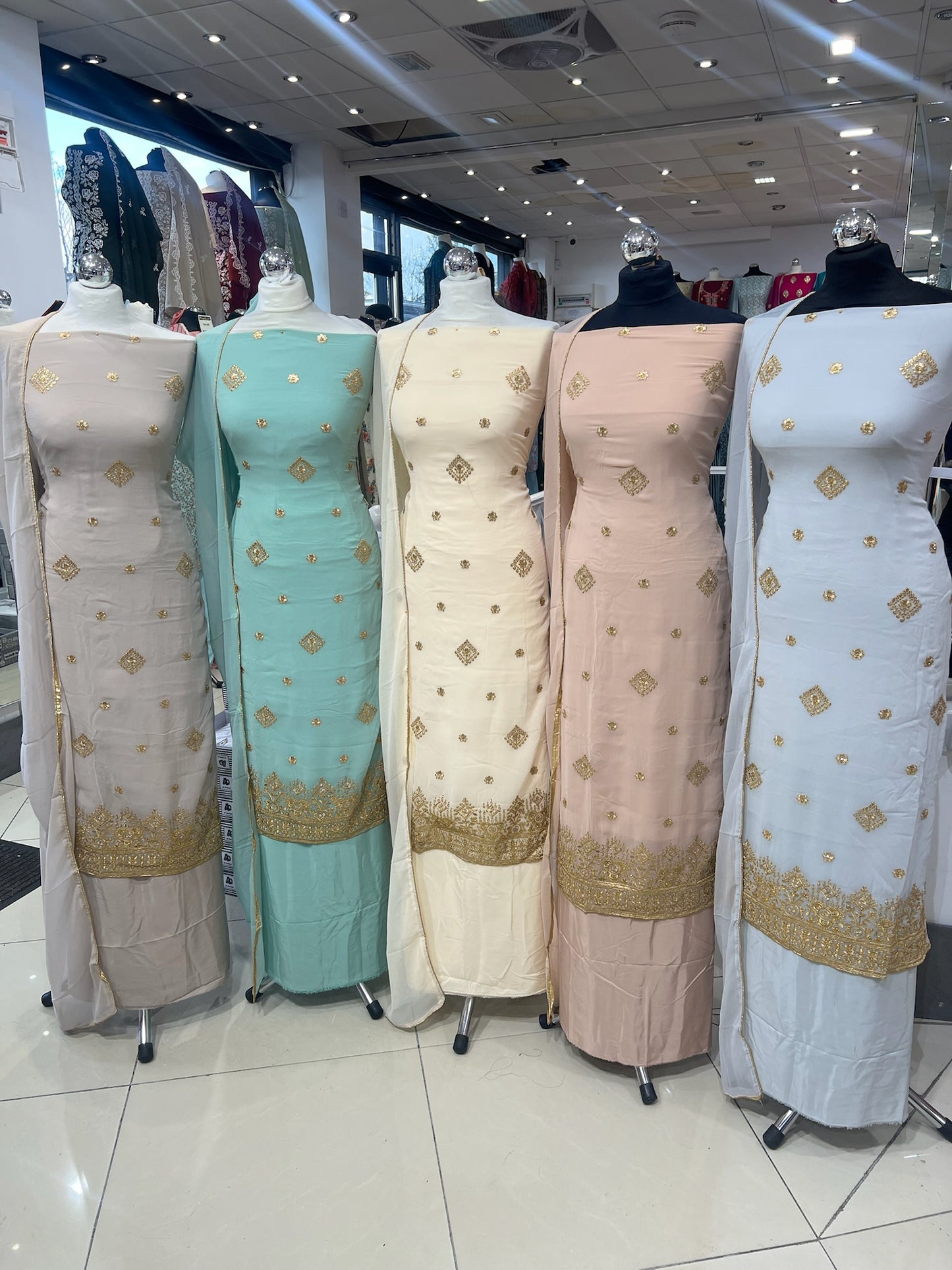 Embroidered Georgette Suits – Thread Embroidery with Embellishments