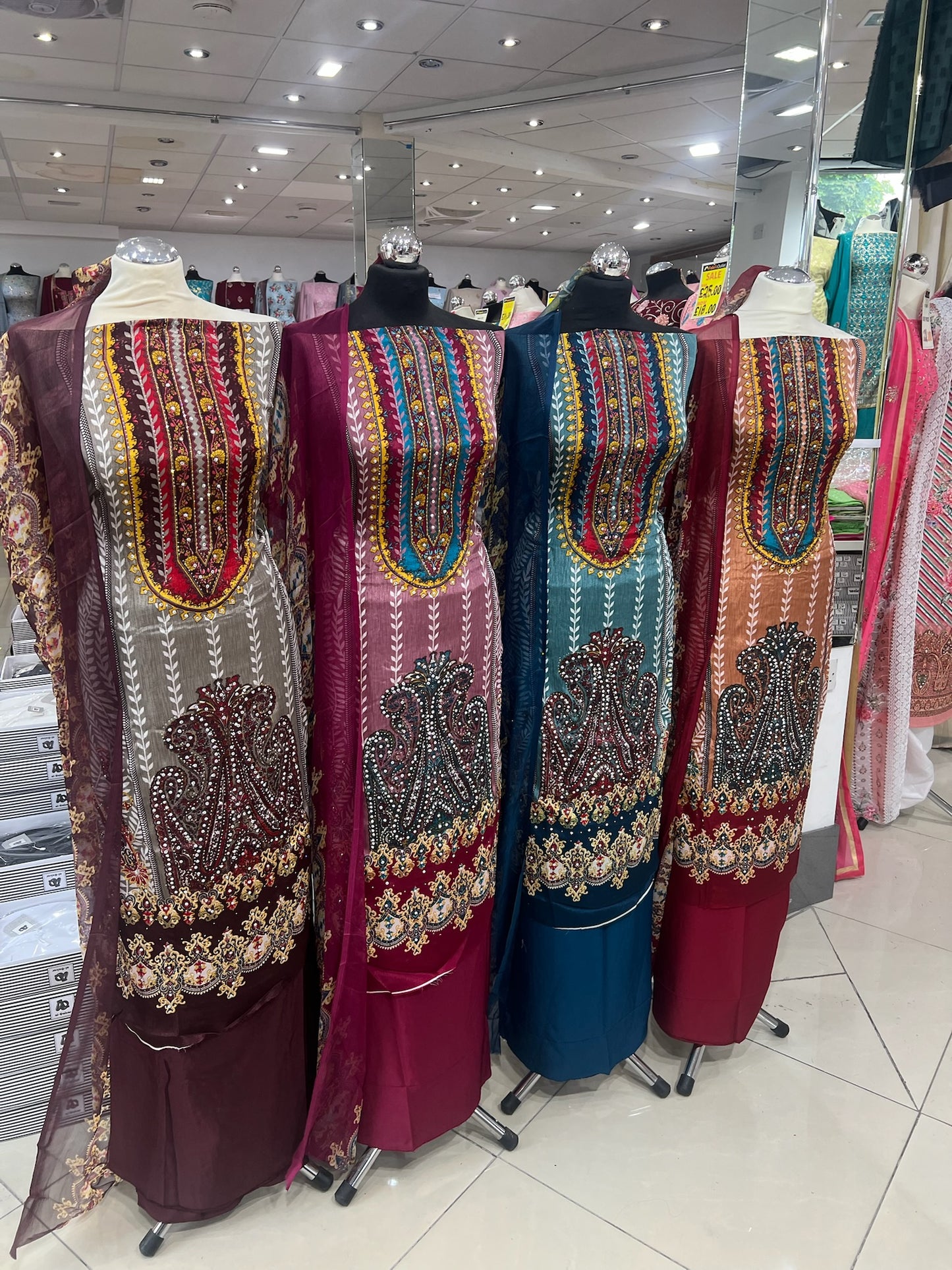 Embellished Digital Print Crepe