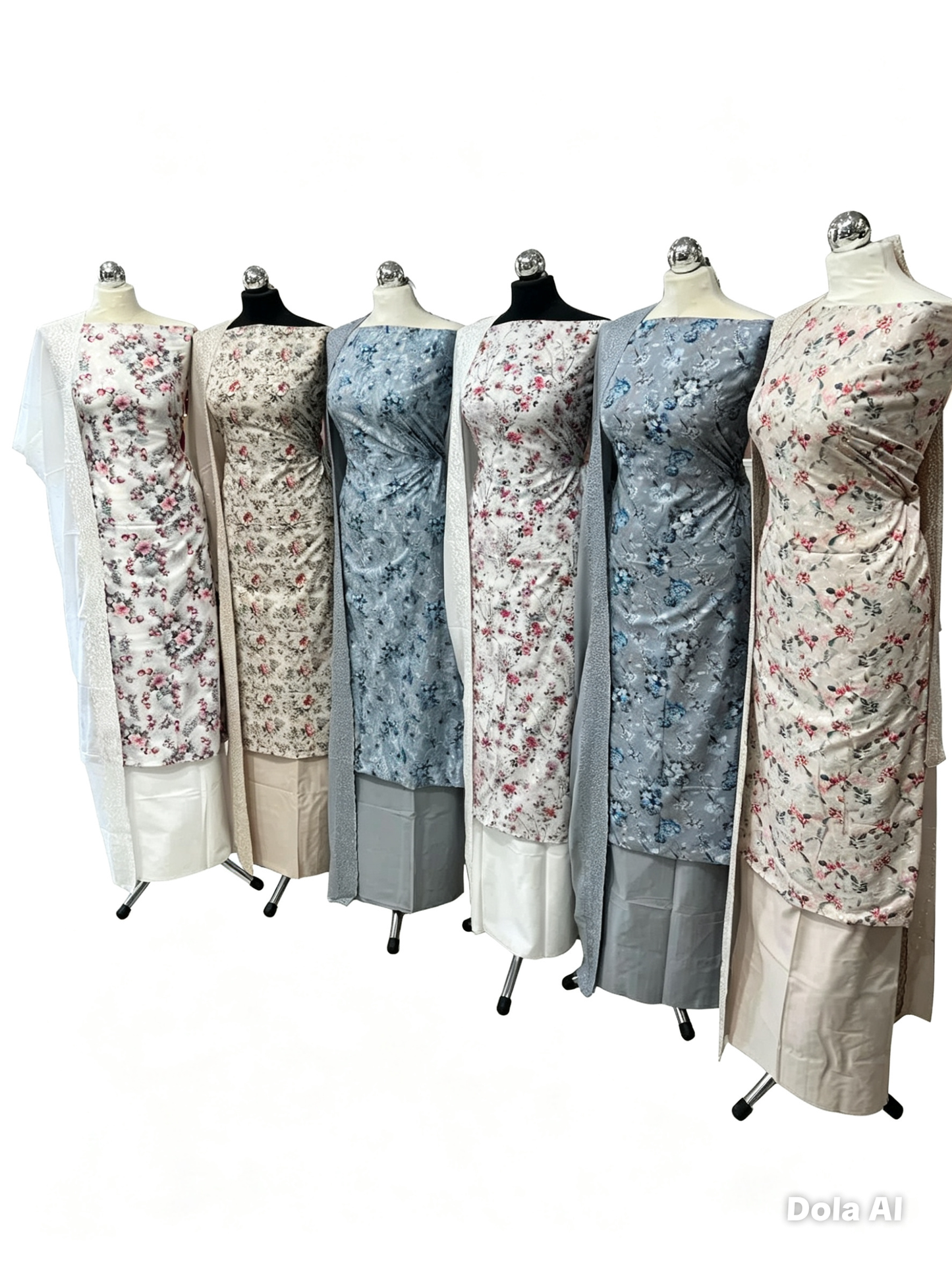 Floral Embroidered Digital Print Cotton