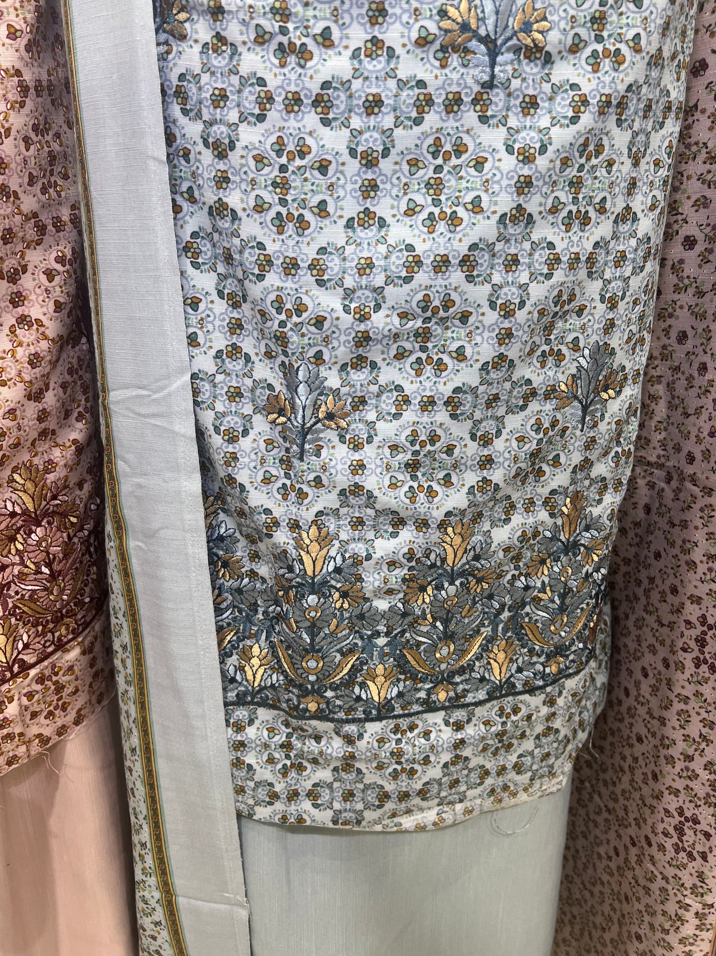 Digtial Print Alpine With Thread Embroidery