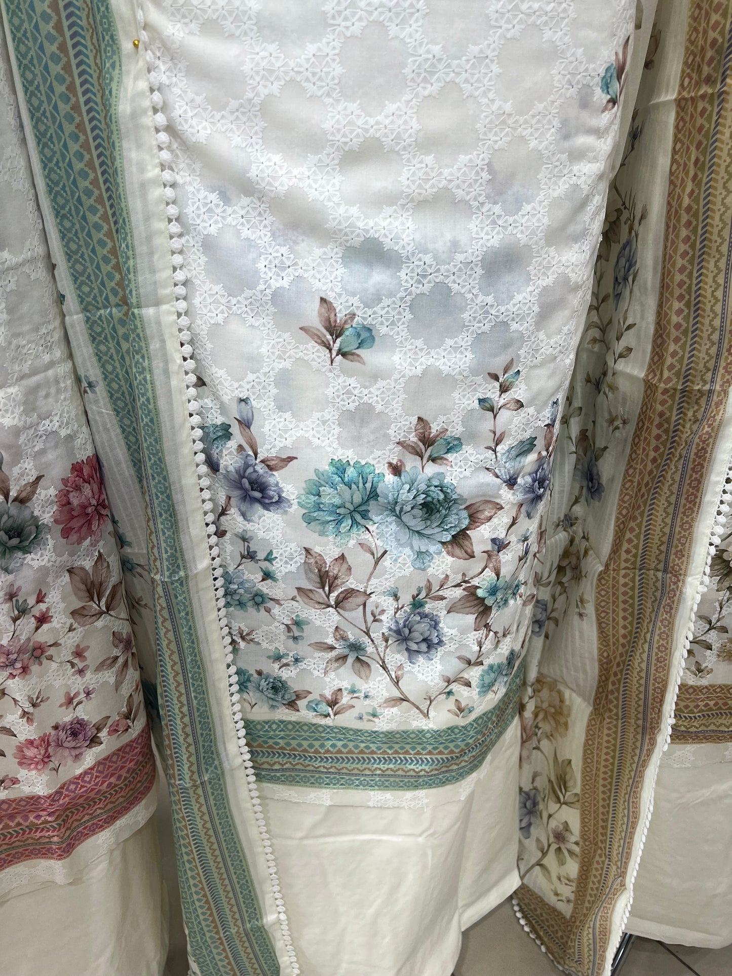 Digital Print & Embroidered Cotton