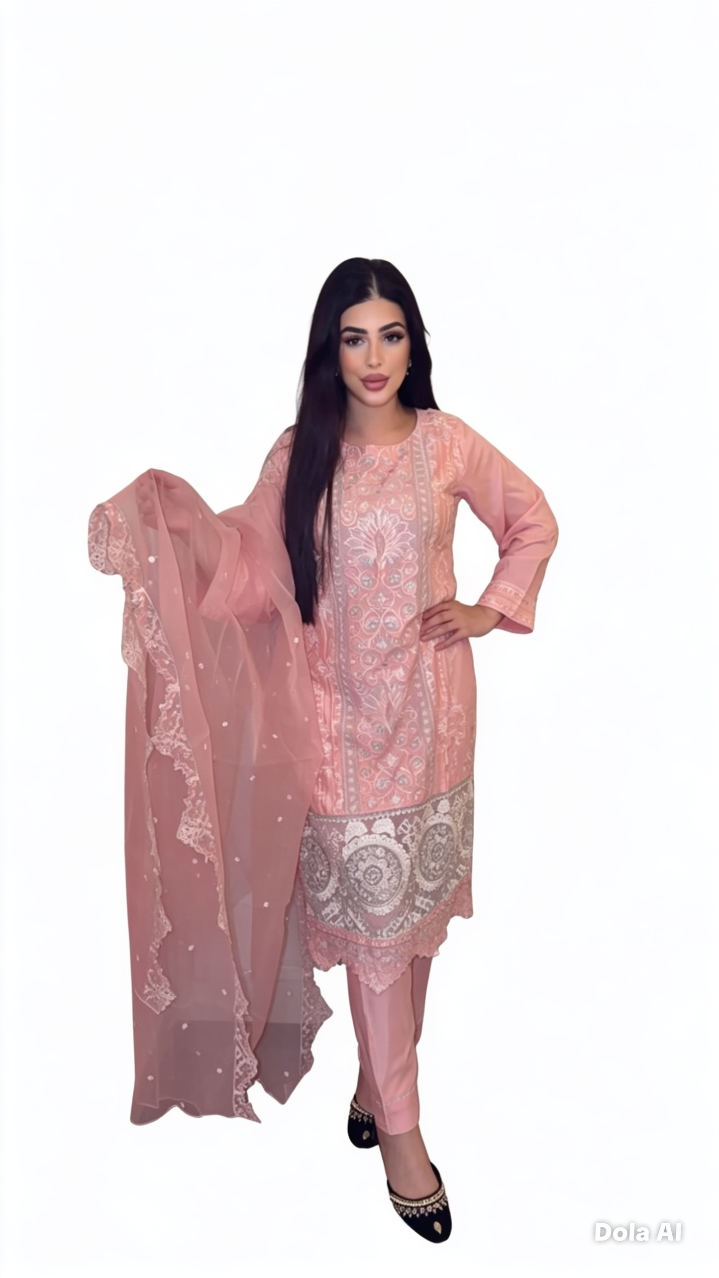 Viscose Readymade Embroidered Suit
