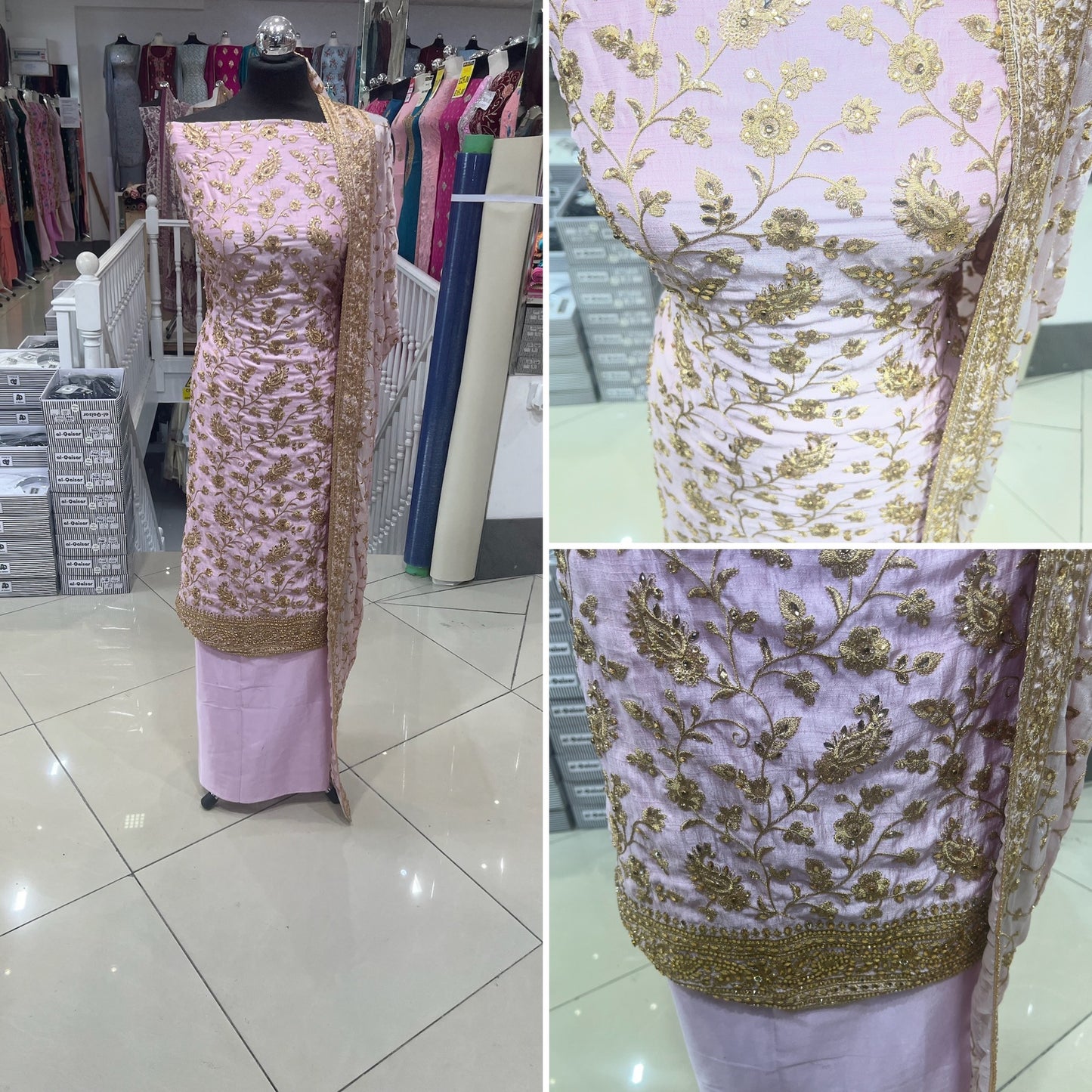 Embellished Dupion Silk