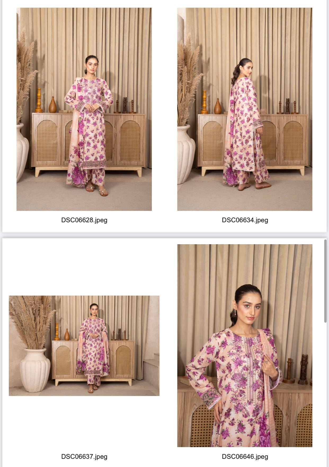 Iznik Inspired Summer/Spring Lawn- Pink Floral