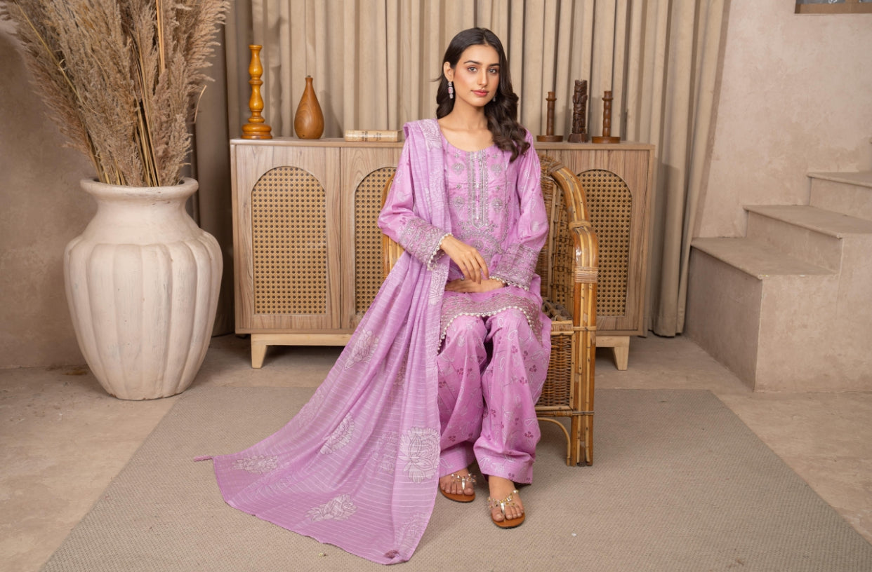 Farashy Shalwar Iznik Inspired Summer/Spring Lawn- Hot Pink Floral Farashy