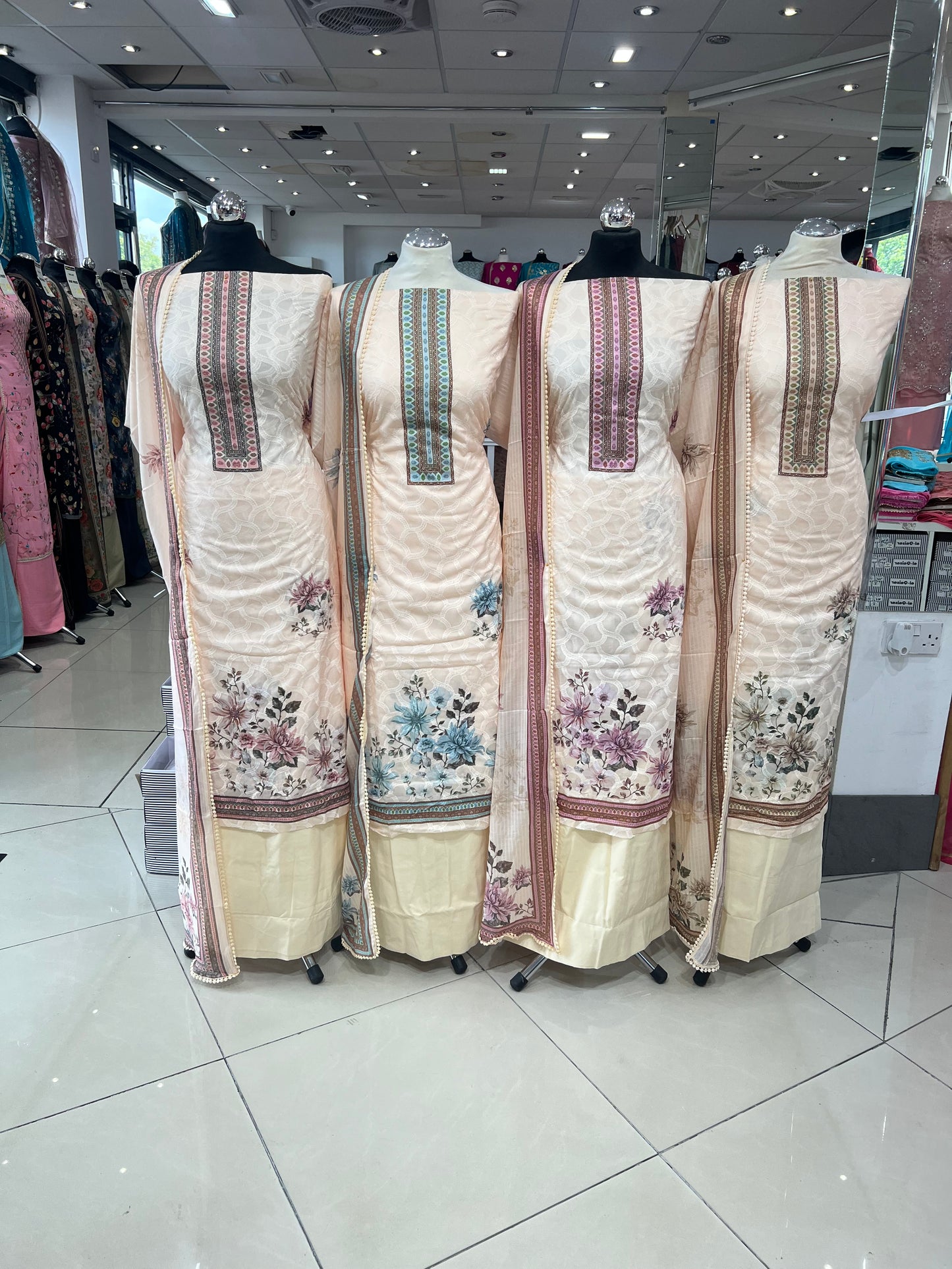 Digital Print Embroidered Cotton