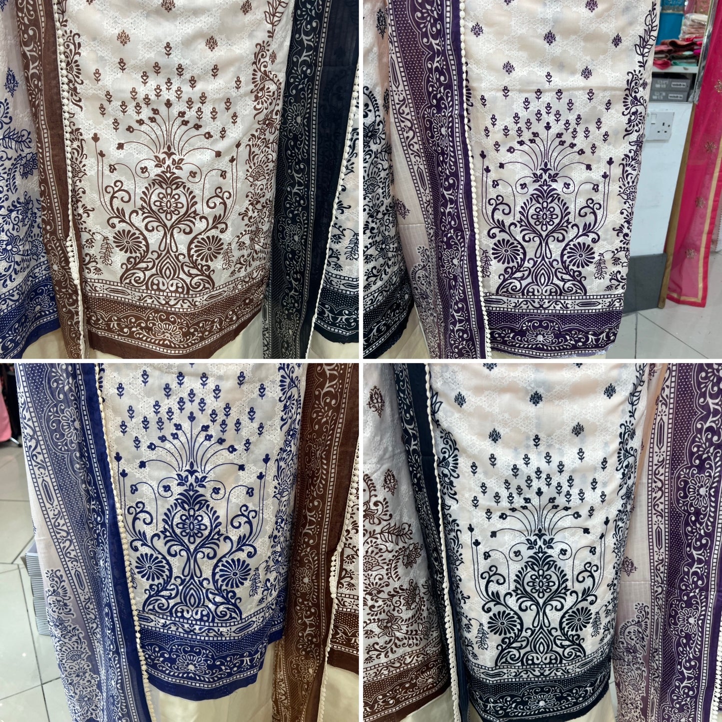Digital Print Embroidered Cotton