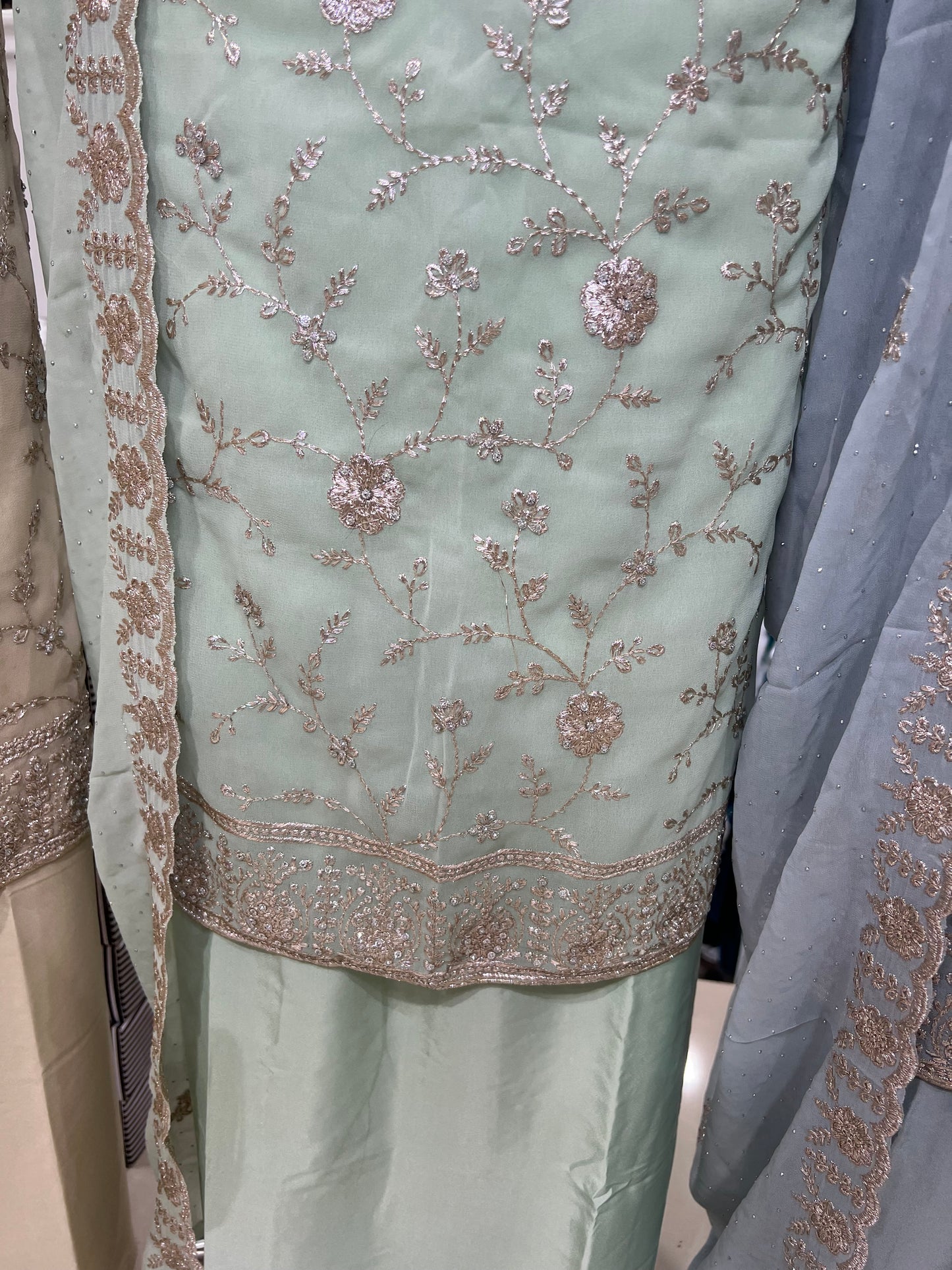 Embroidered Georgette — Thread Embroidery & Cutwork Dupatta