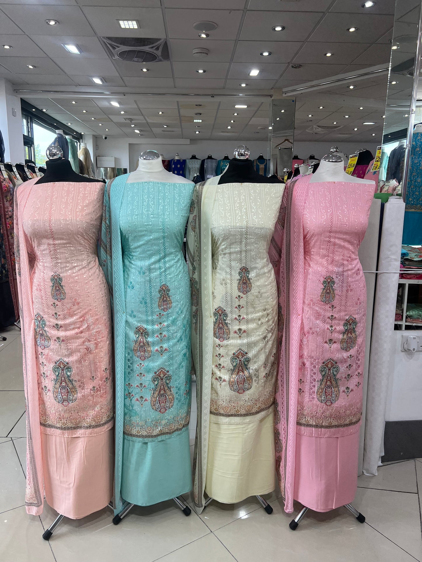 Digital Print Embroidered Cotton
