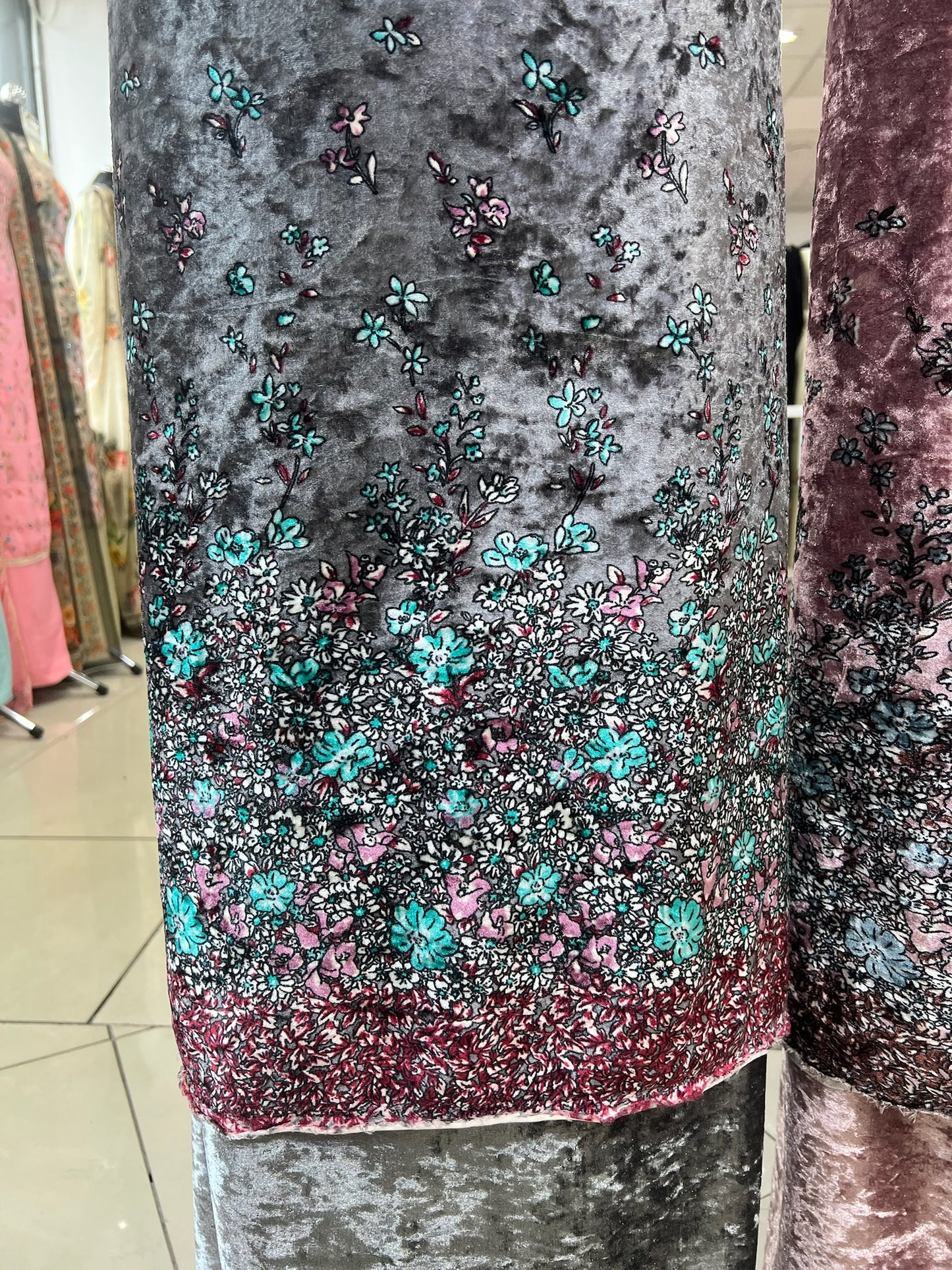 Premium Digital Print Velvet Suit