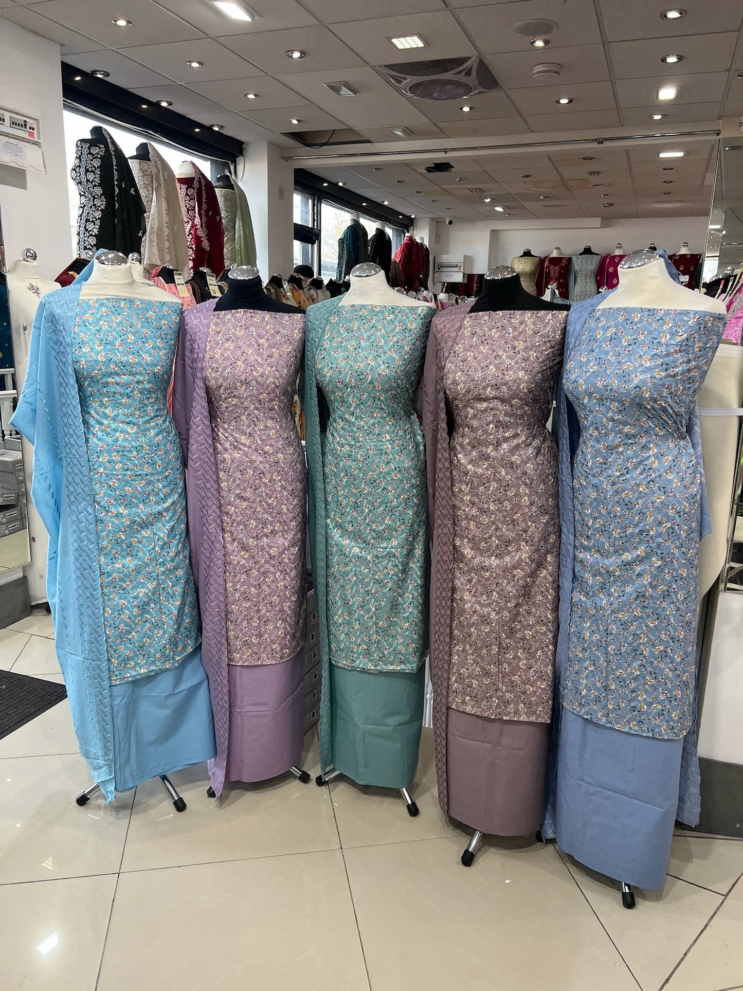 Digital Floral Print Chikankari Cotton Lawn