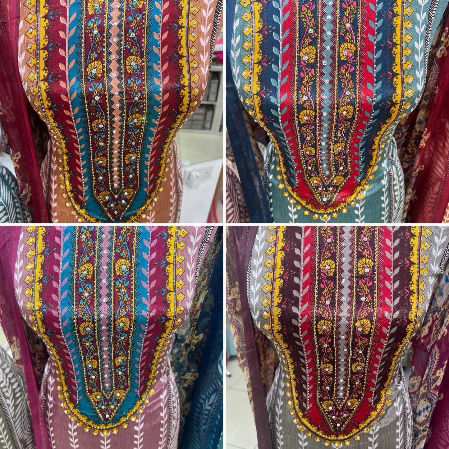 Embellished Digital Print Crepe