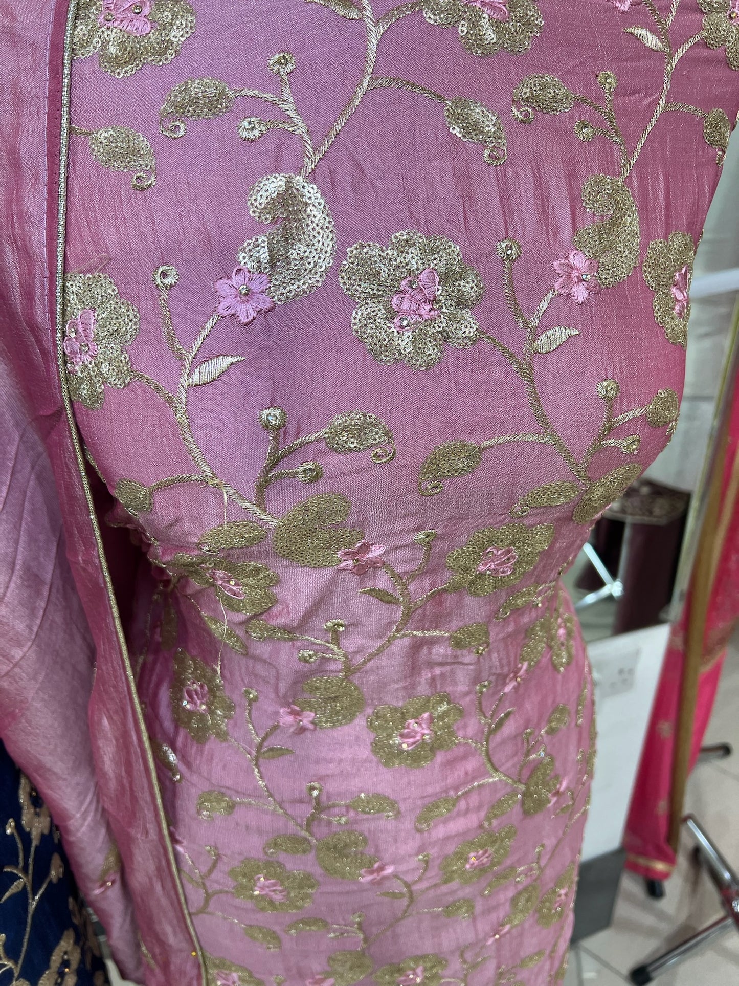 Embroidered Raw Silk