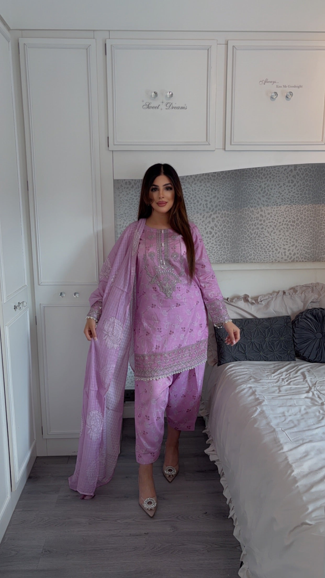 Farashy Shalwar Iznik Inspired Summer/Spring Lawn- Hot Pink Farashy