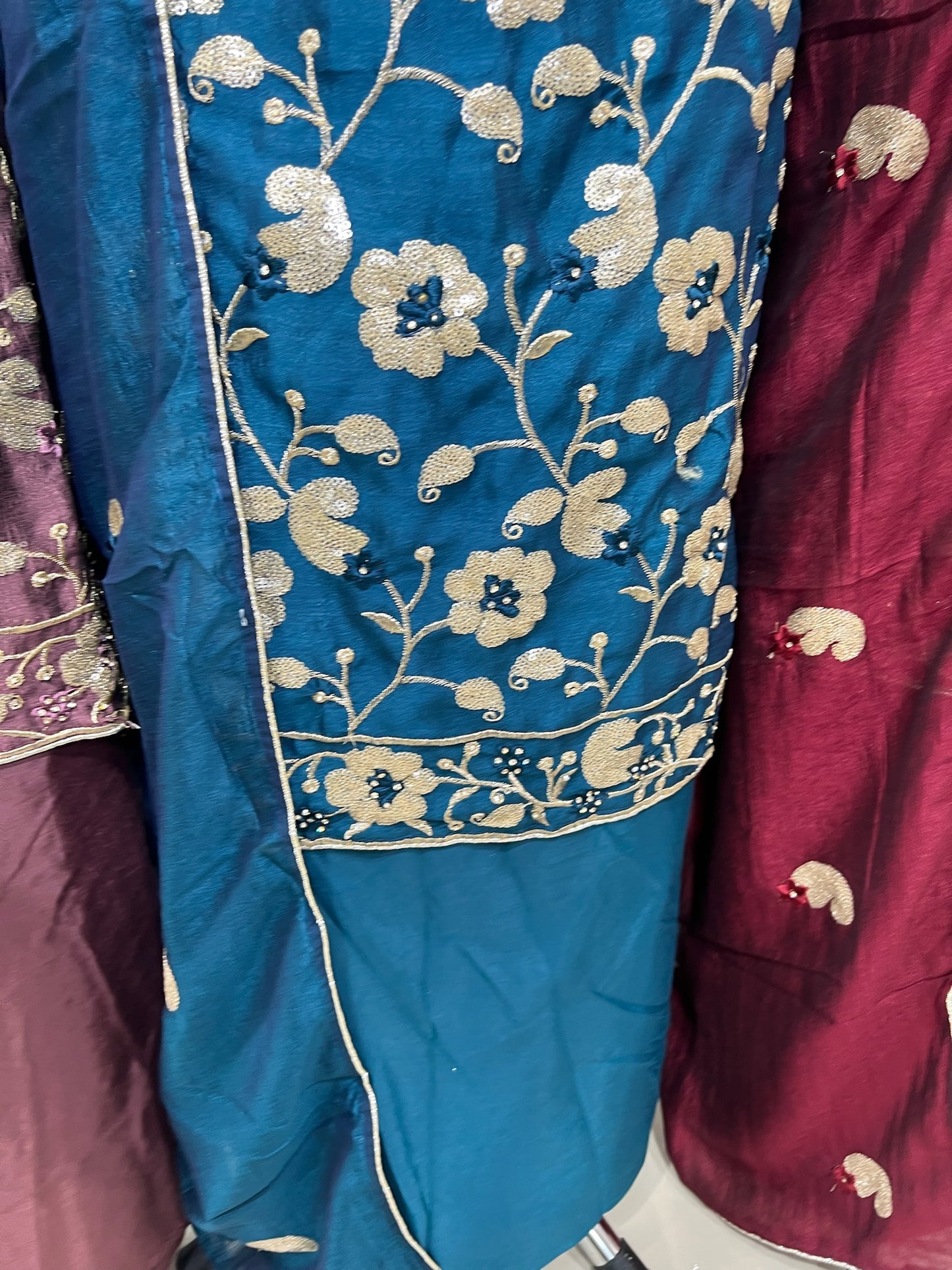 Embroidered Raw Silk