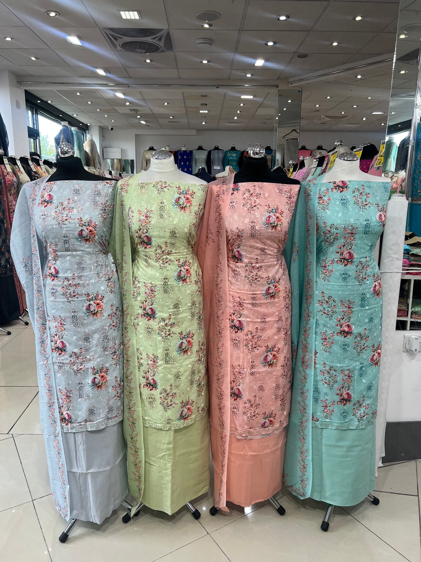 Digital Print Embroidered Cotton