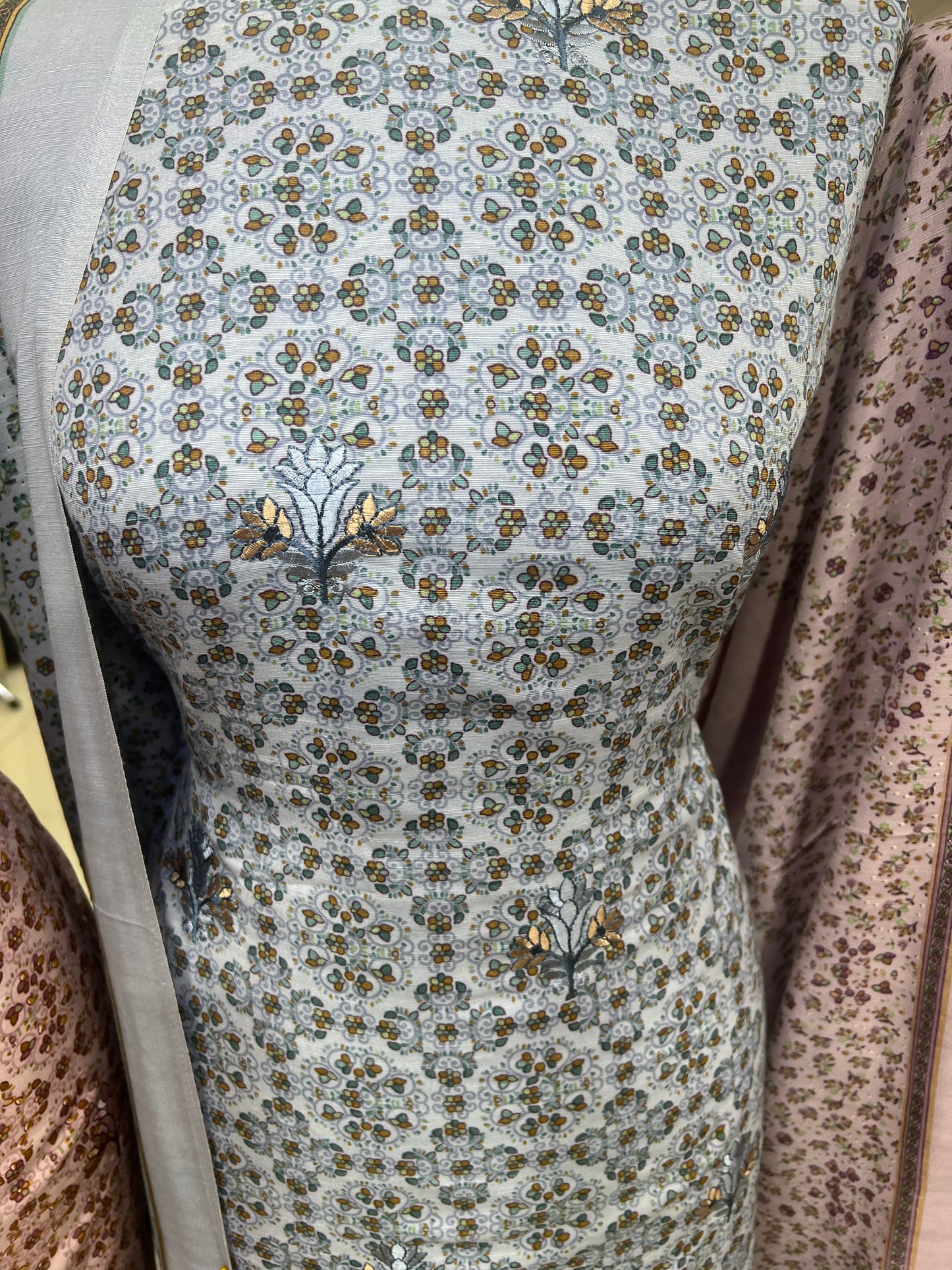 Digtial Print Alpine With Thread Embroidery