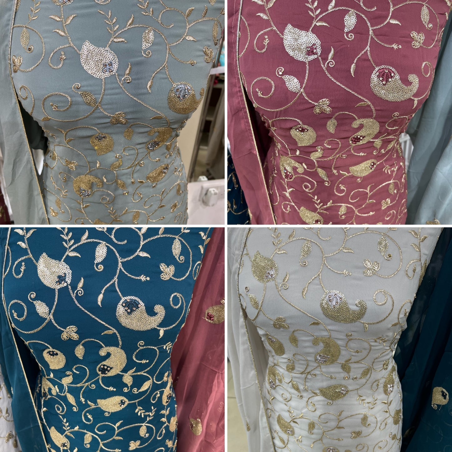Embroidered Raw Silk