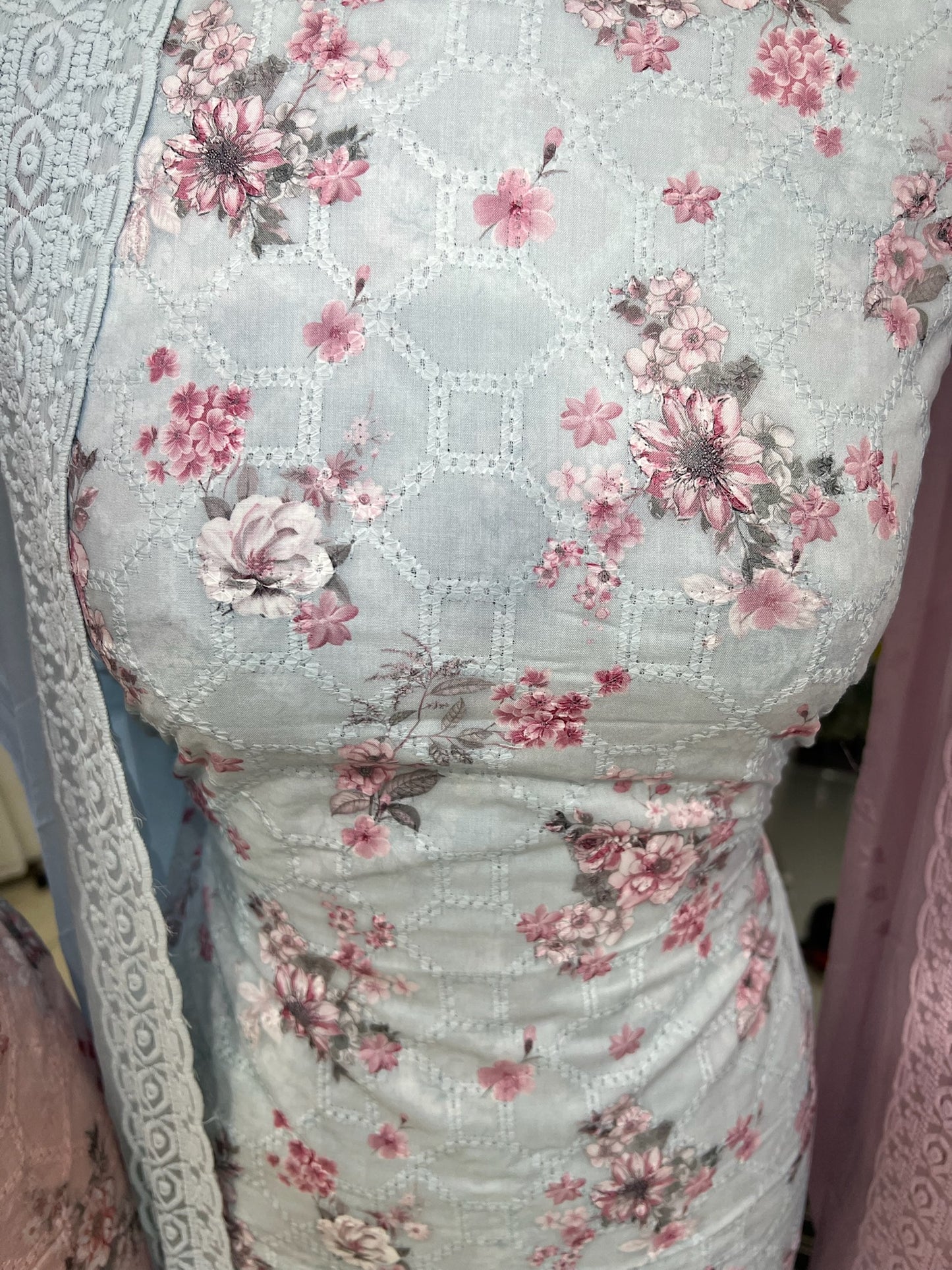 Embroidered Digital Print Cotton