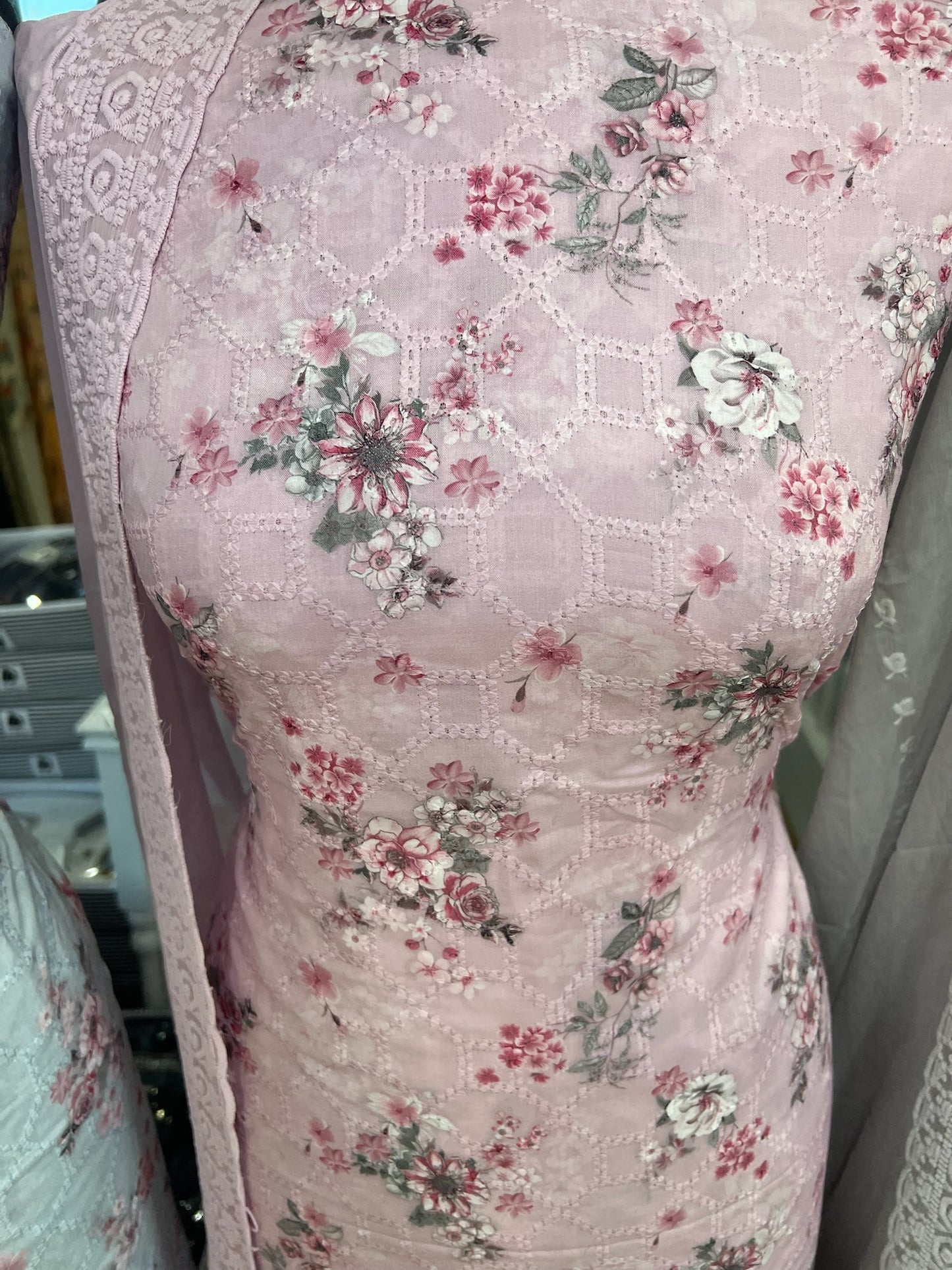 Embroidered Digital Print Cotton