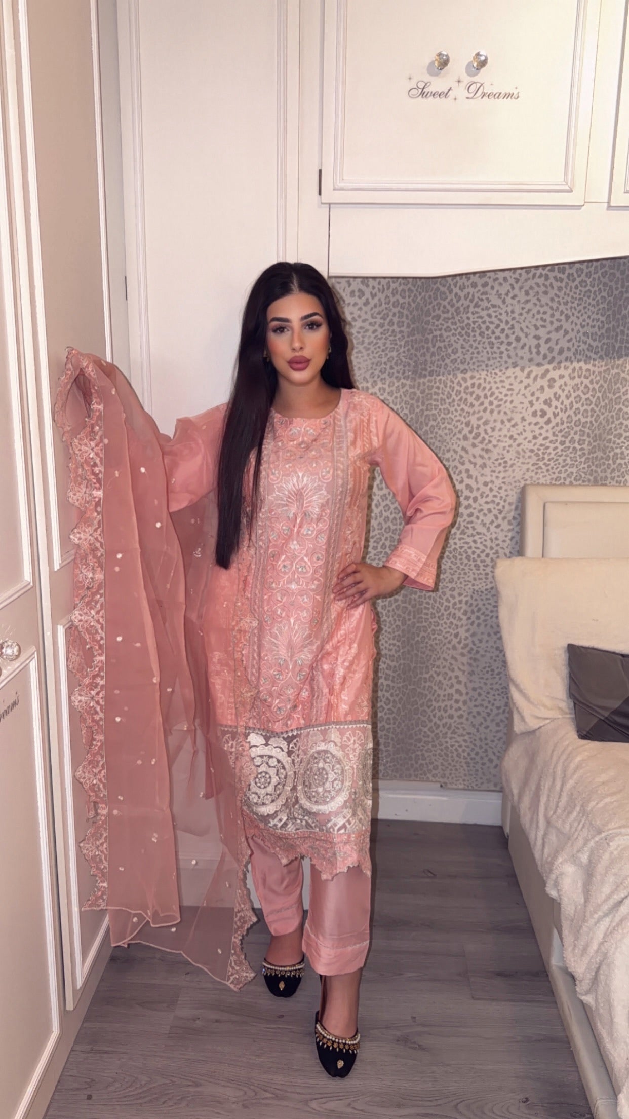 Viscose Readymade Embroidered Suit
