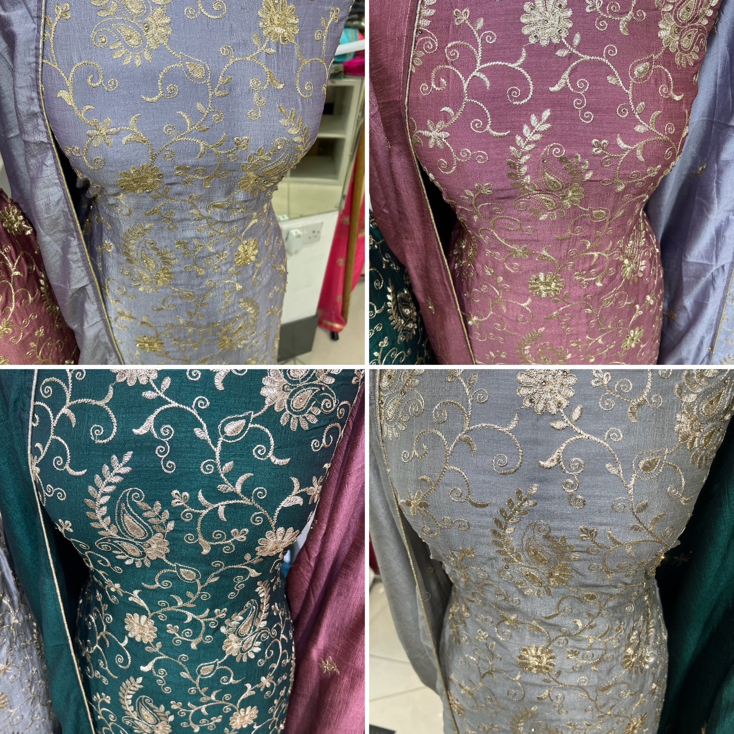 Embroidered Raw Silk