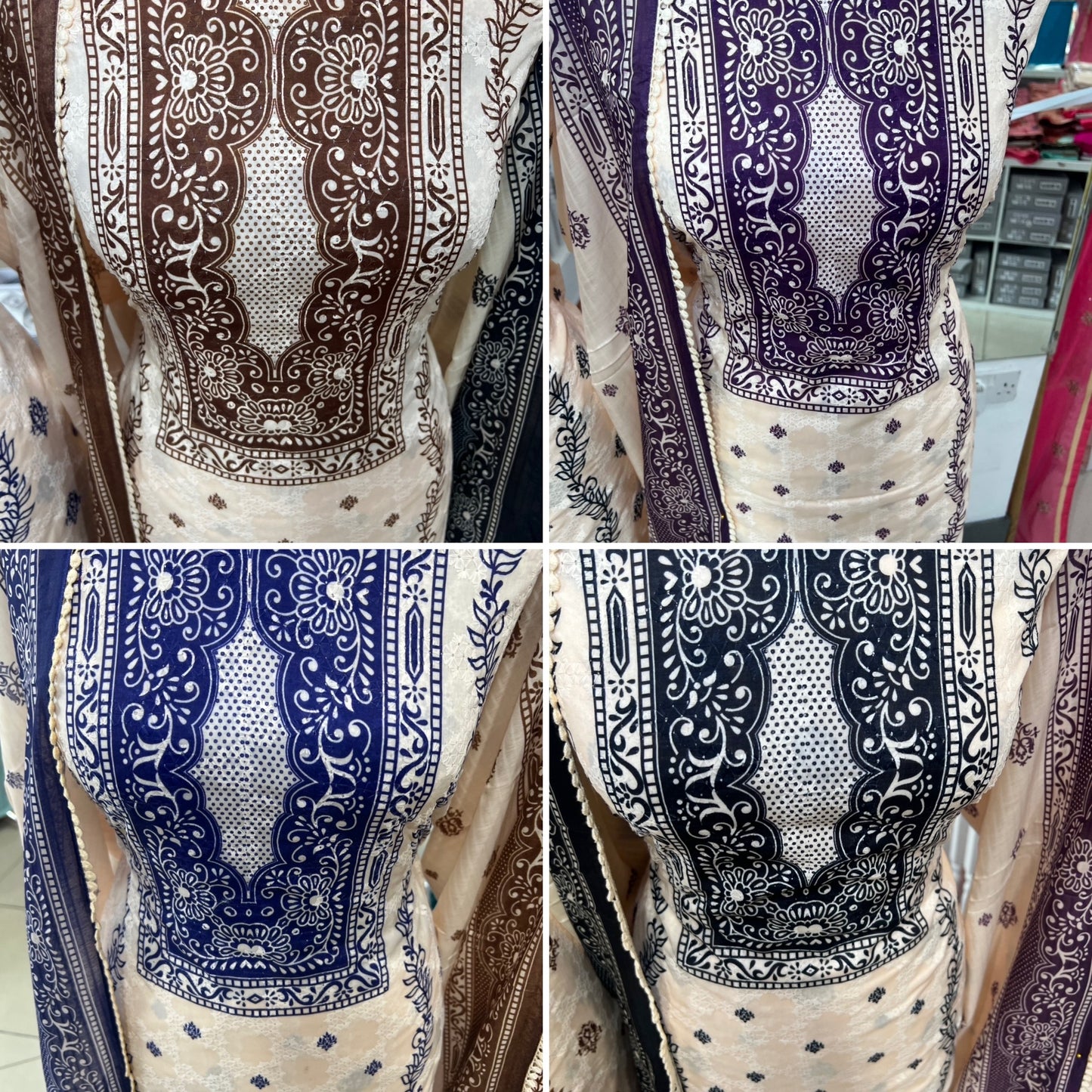 Digital Print Embroidered Cotton