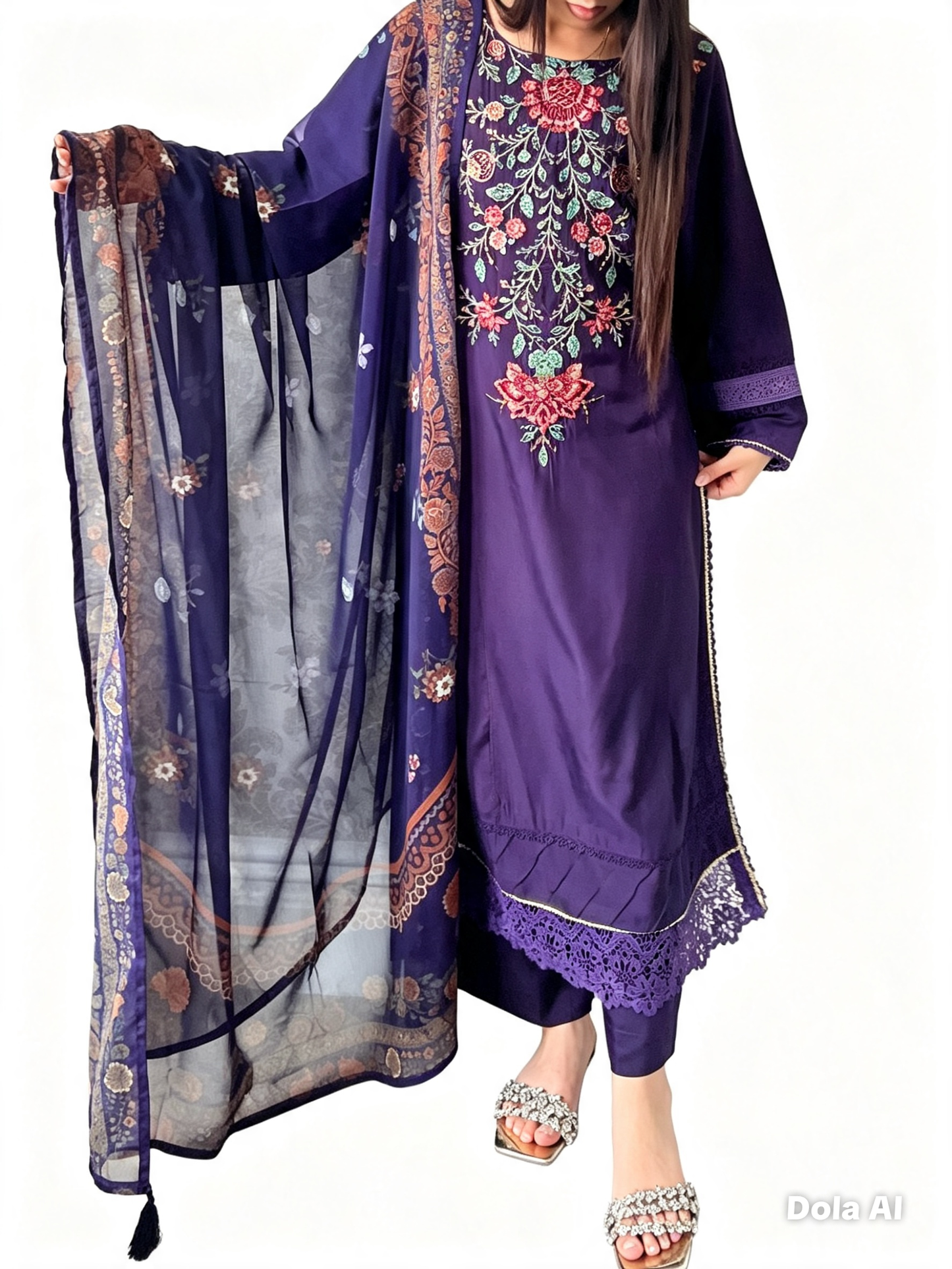 Maria B Inspired Thread Embroidered Luxury Viscose Suit