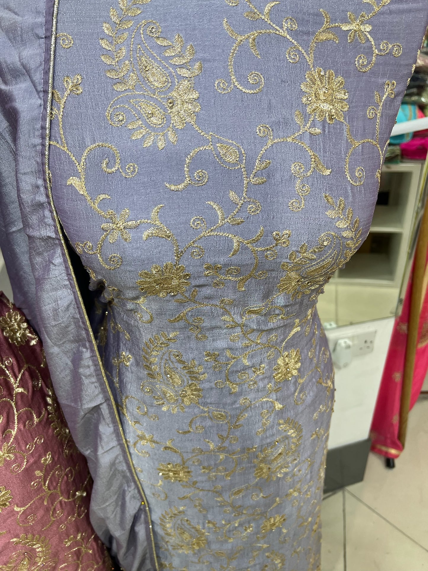 Embroidered Raw Silk