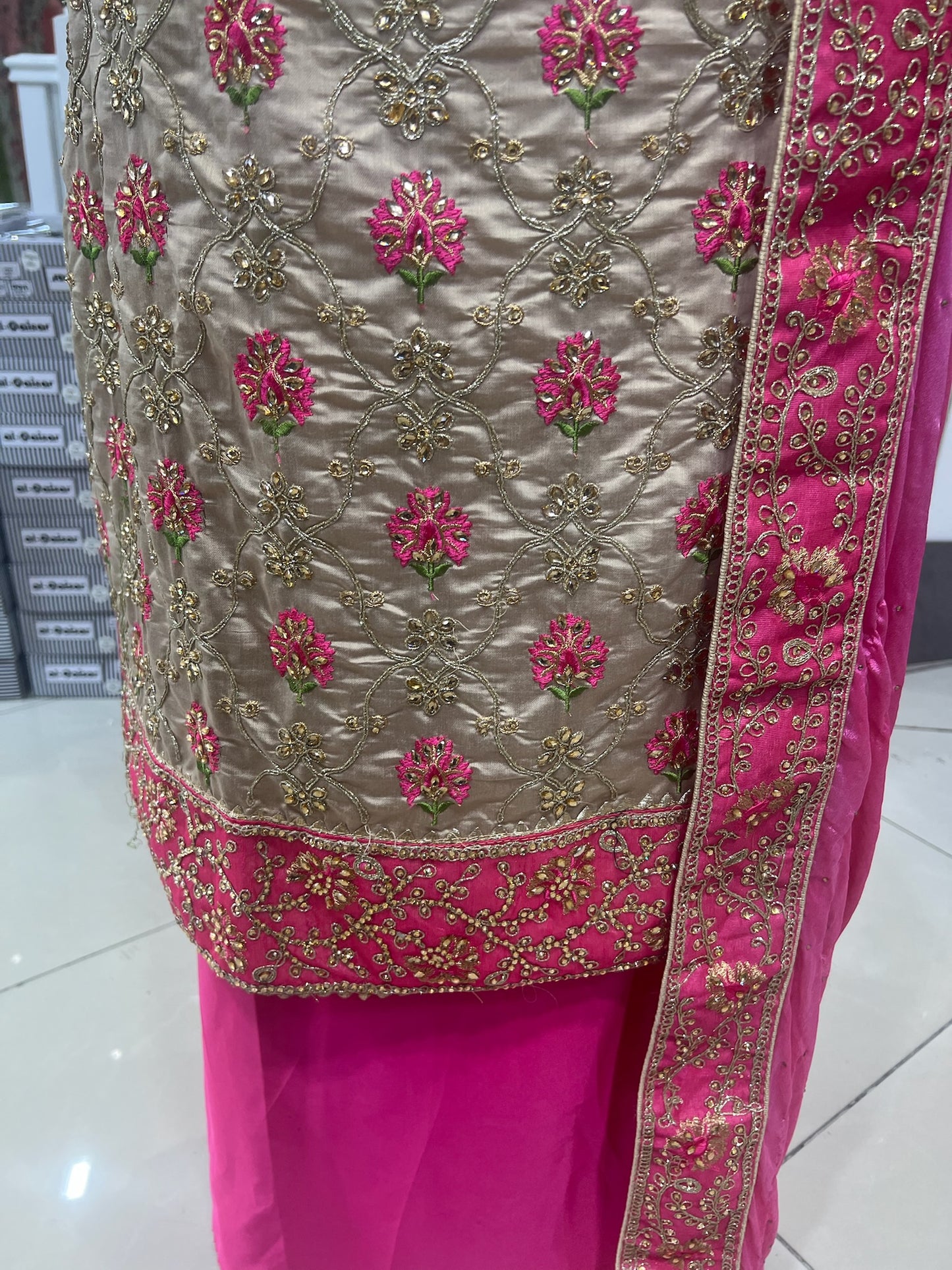 Embellished Dupion Silk