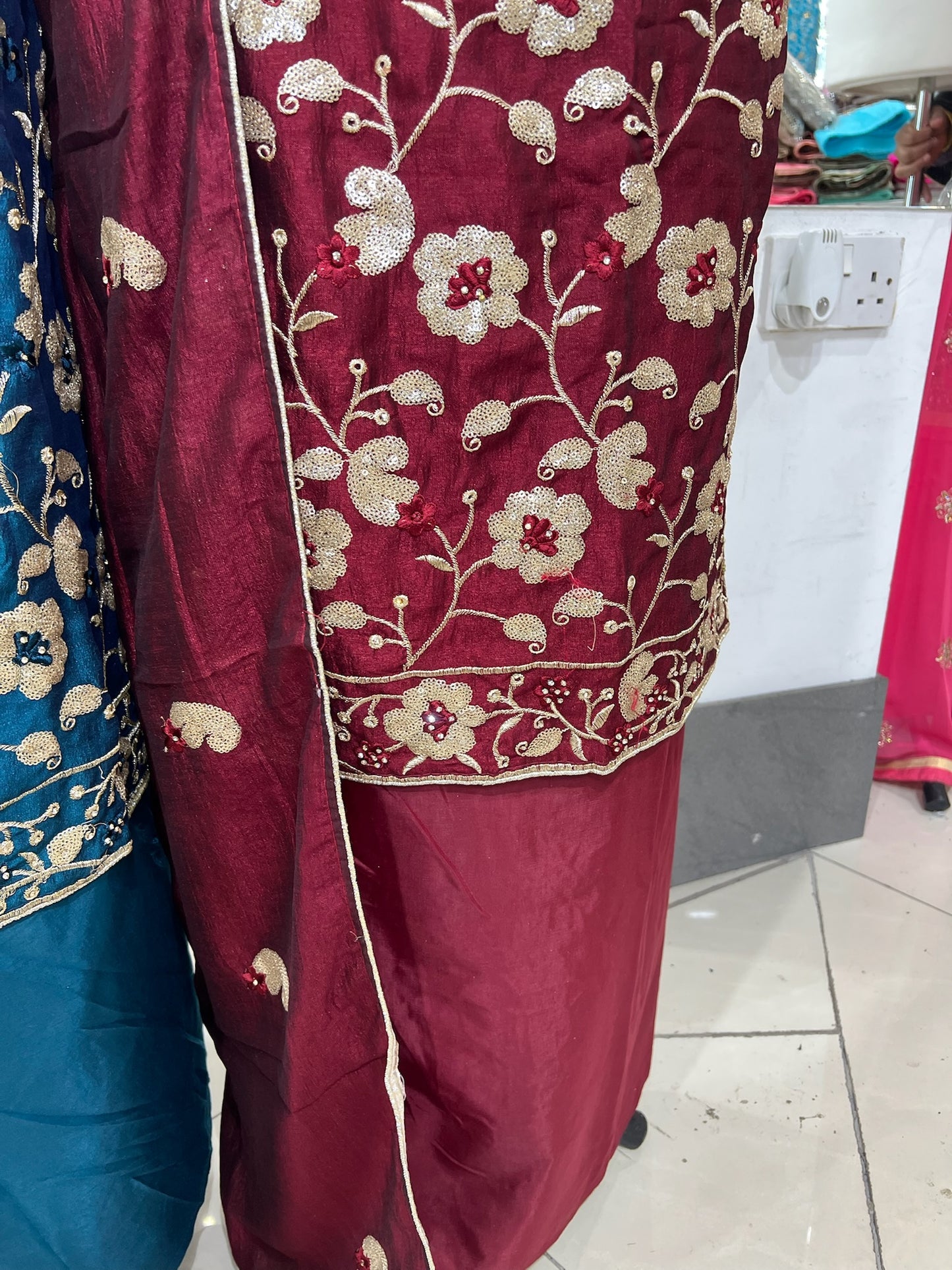 Embroidered Raw Silk