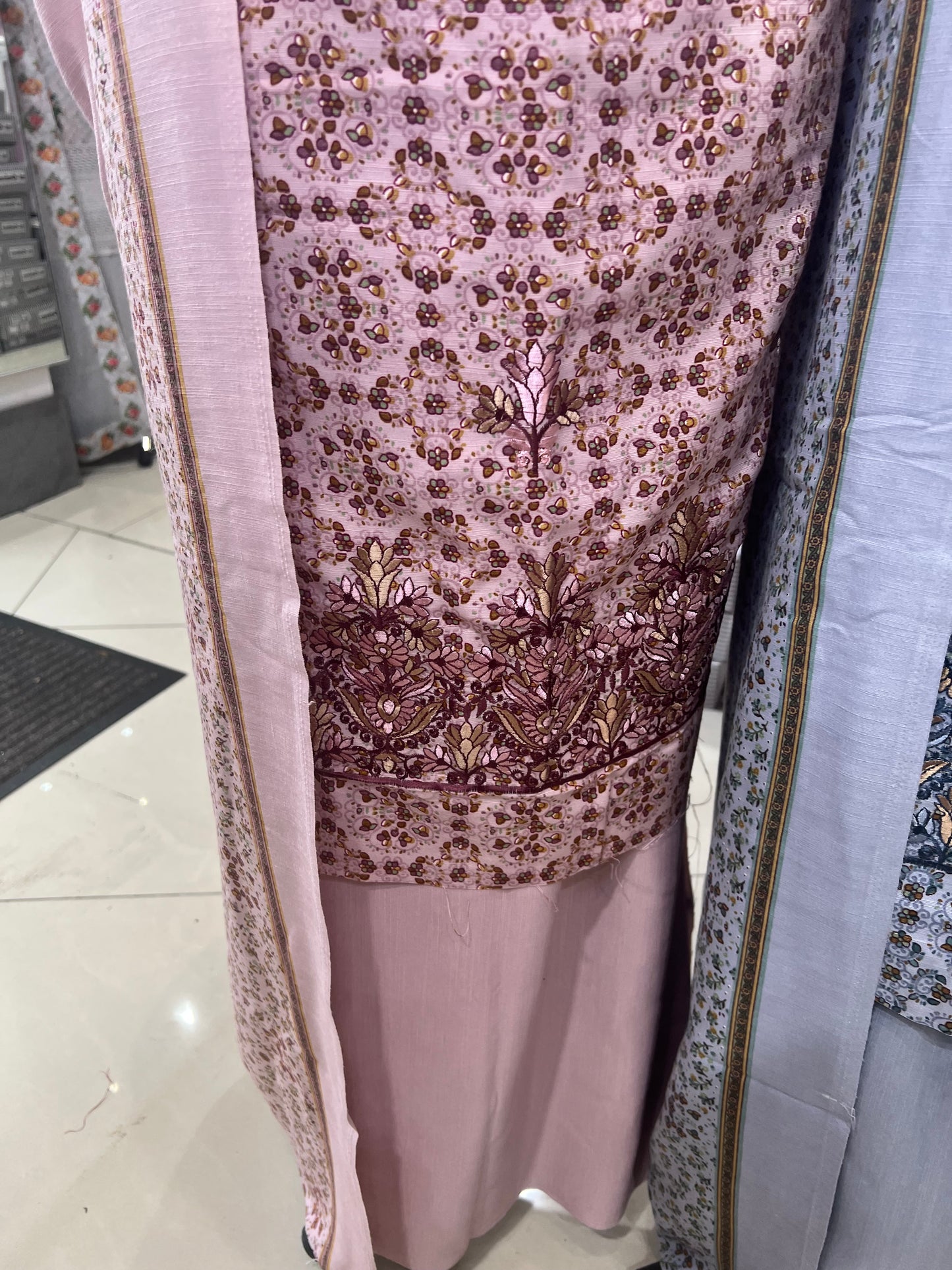 Digtial Print Alpine With Thread Embroidery