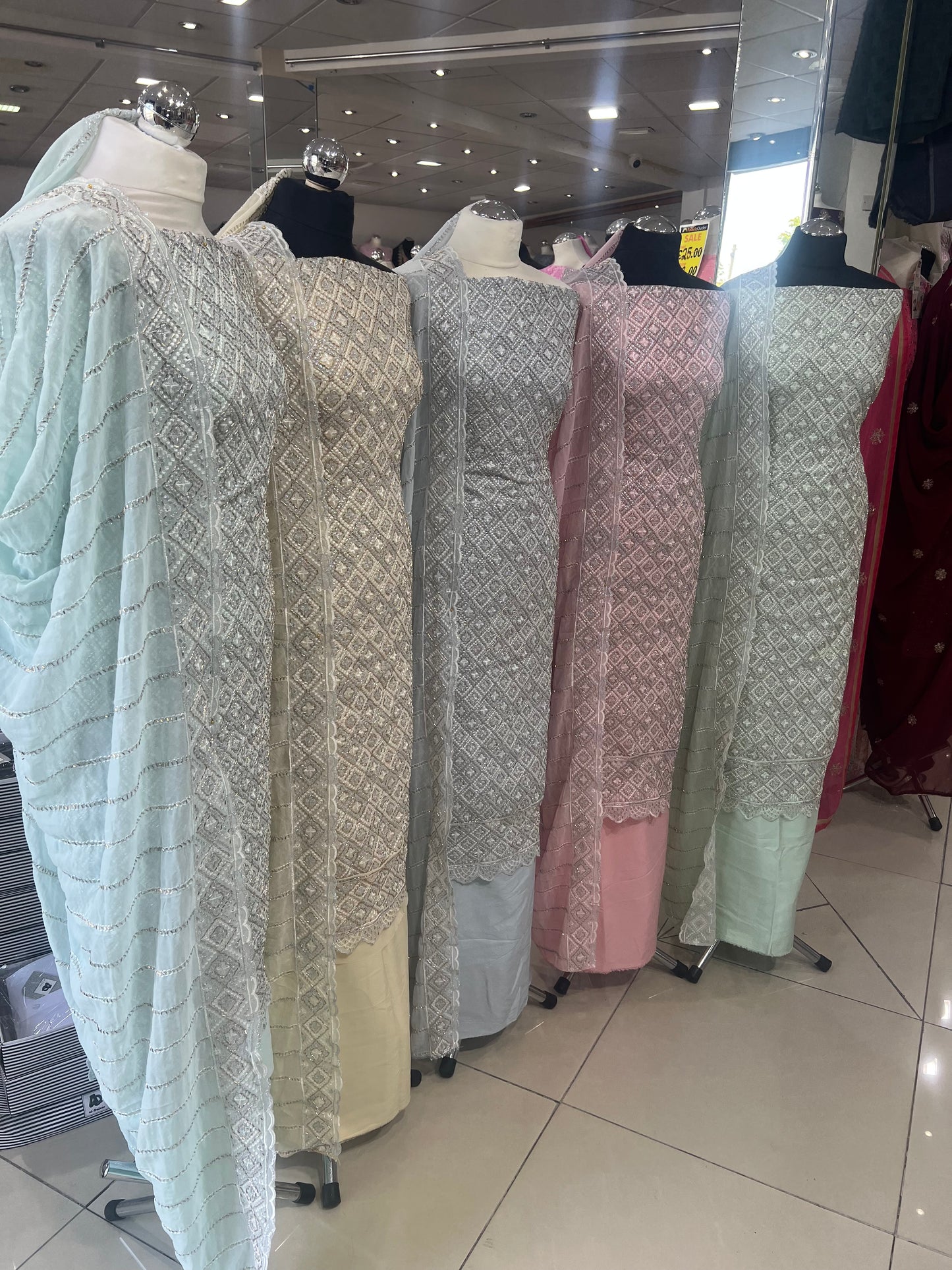 Embroidered Georgette — Thread Embroidery & Embroidered Dupatta