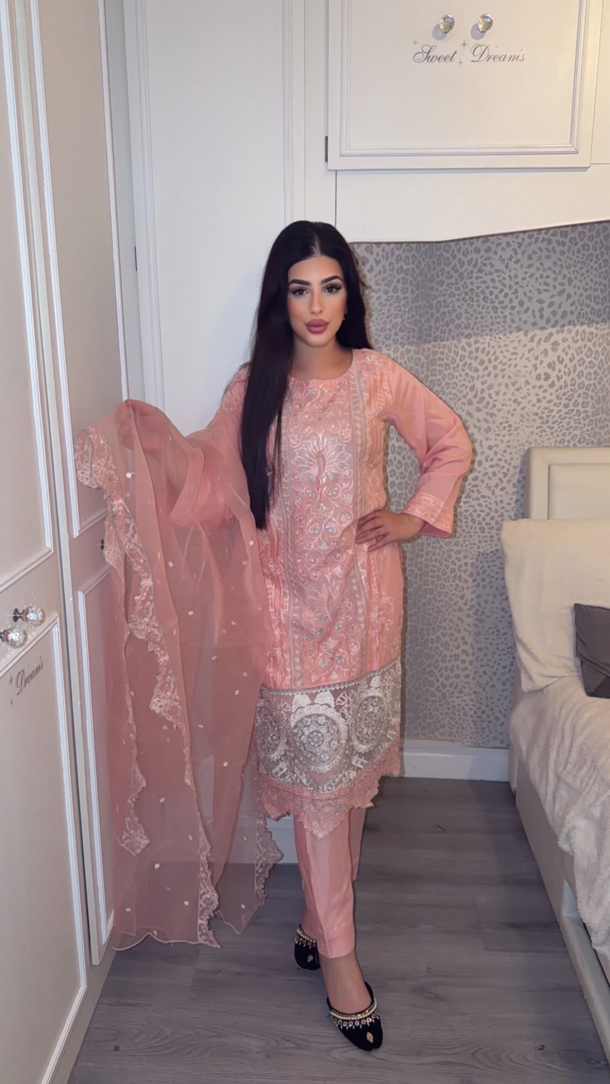 Viscose Readymade Embroidered Suit